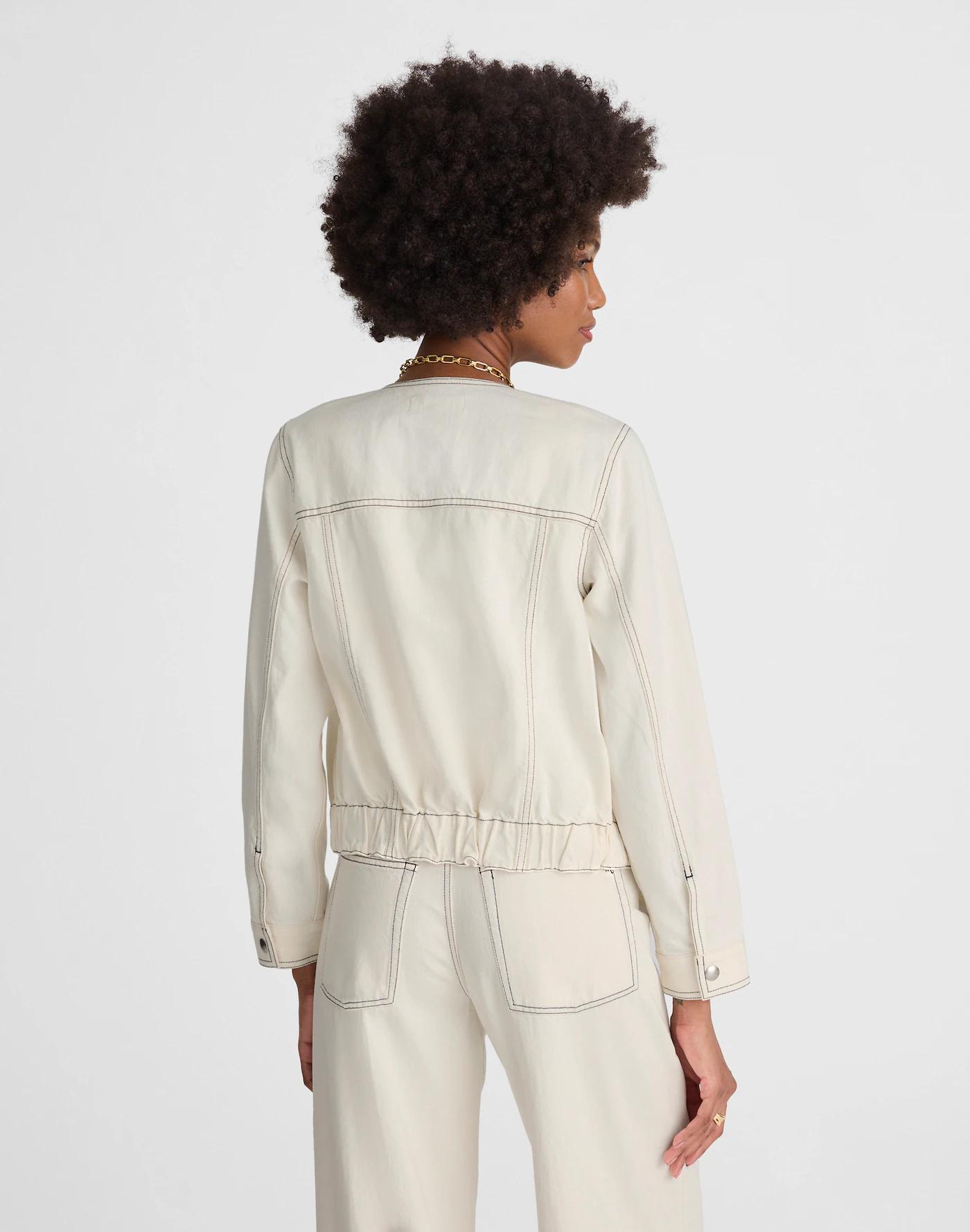 Denim Cinched Lady Jacket in Vintage Canvas Product Image