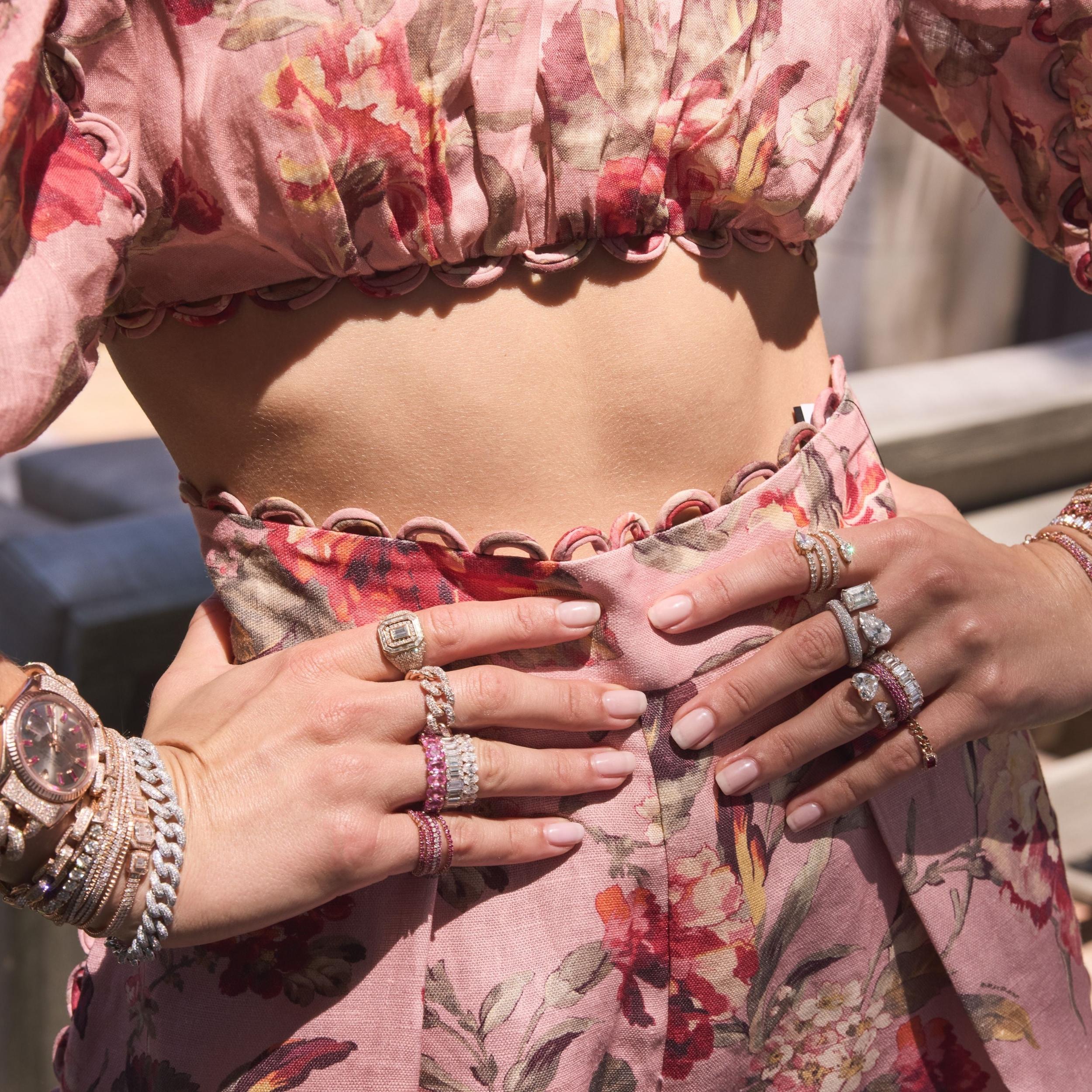 PINK SAPPHIRE SINGLE THREAD RING Product Image