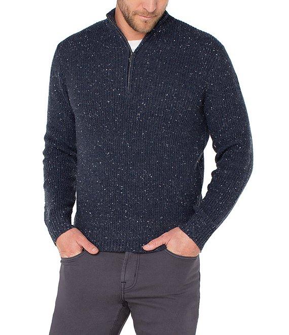 Liverpool Los Angeles Quarter Zip Long Sleeve Wool Blend Sweater Product Image