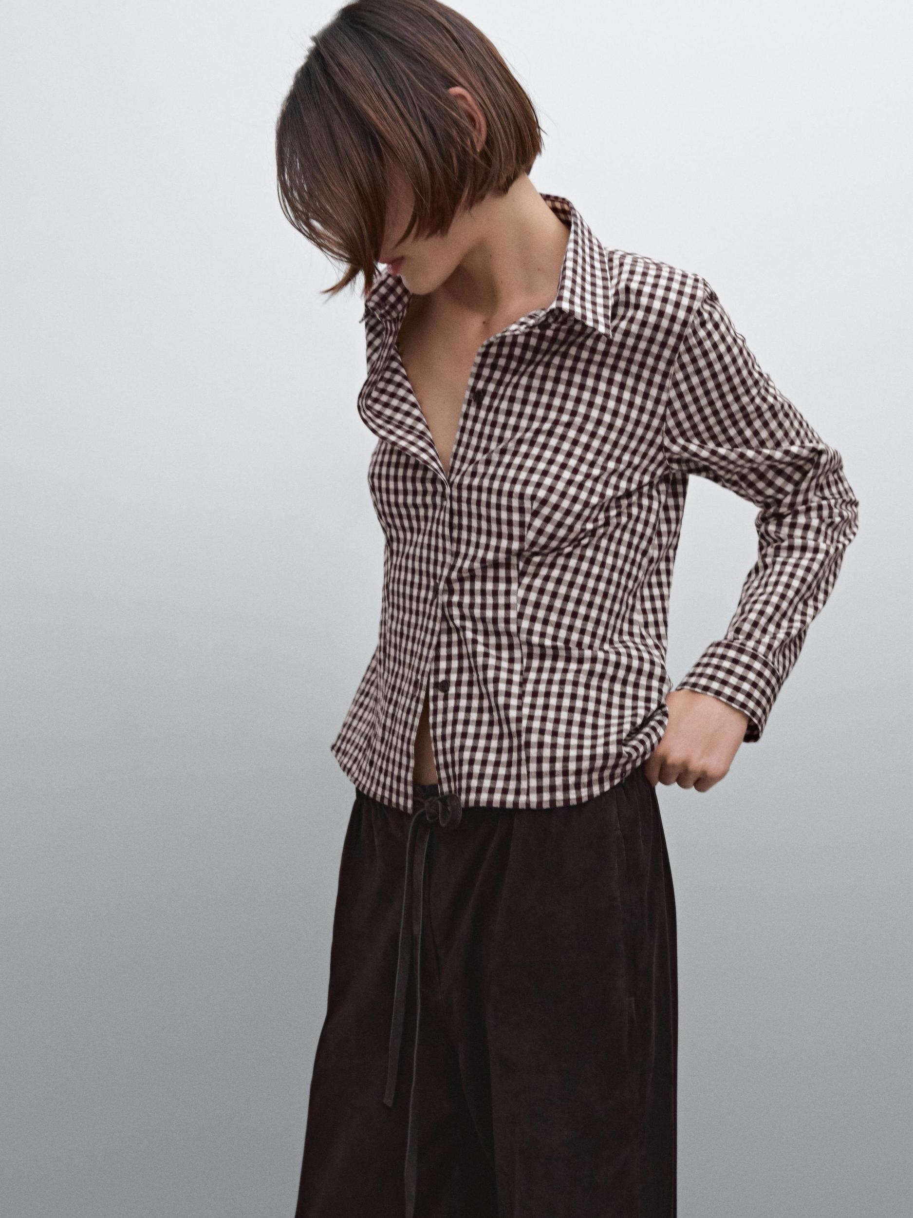 Flowing gingham check shirt Product Image