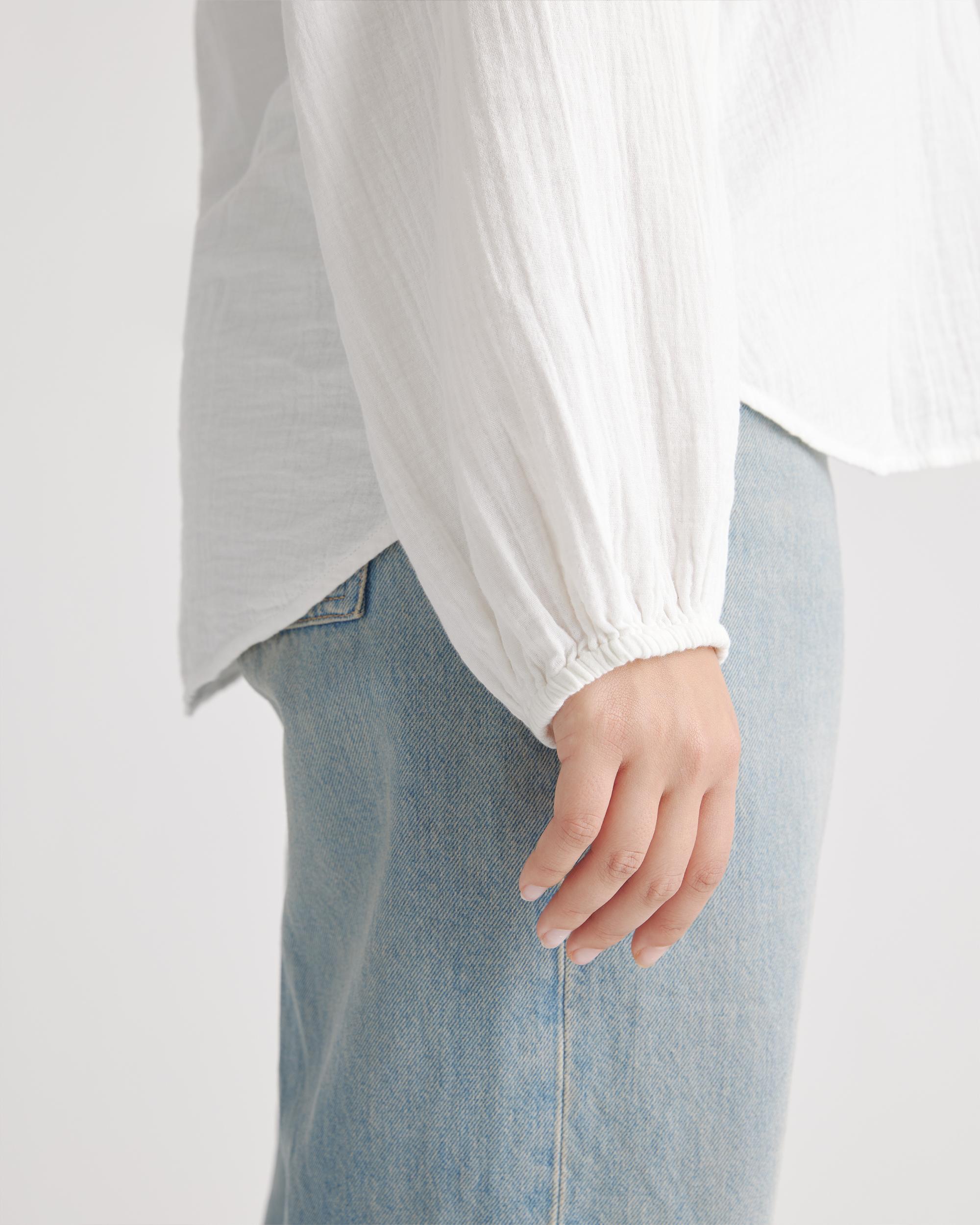 Quince | Women's Gauze Peasant Blouse Organic Cotton Product Image