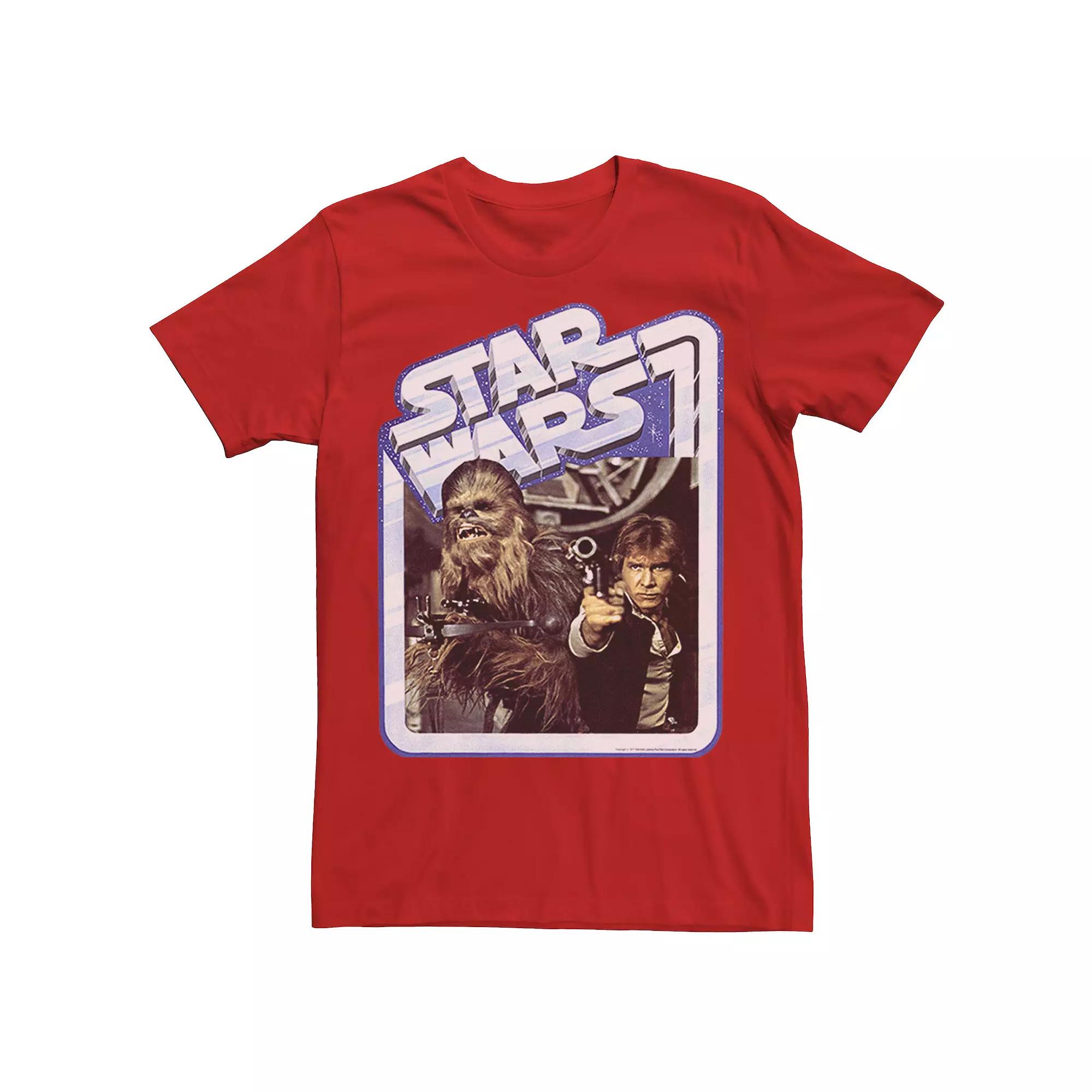 Men's Star Wars Han Solo Chewie Chrome Border Tee,  Product Image