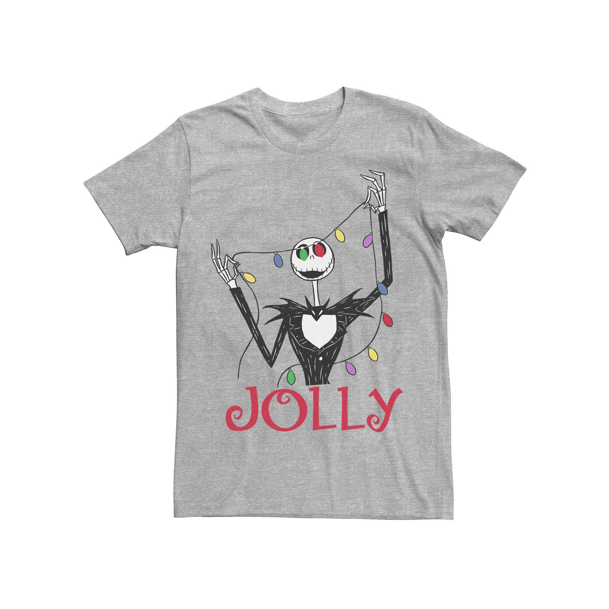 Disney's The Nightmare Before Christmas Jolly Jack Christmas Lights Eyes Men's Graphic Tee,  Product Image