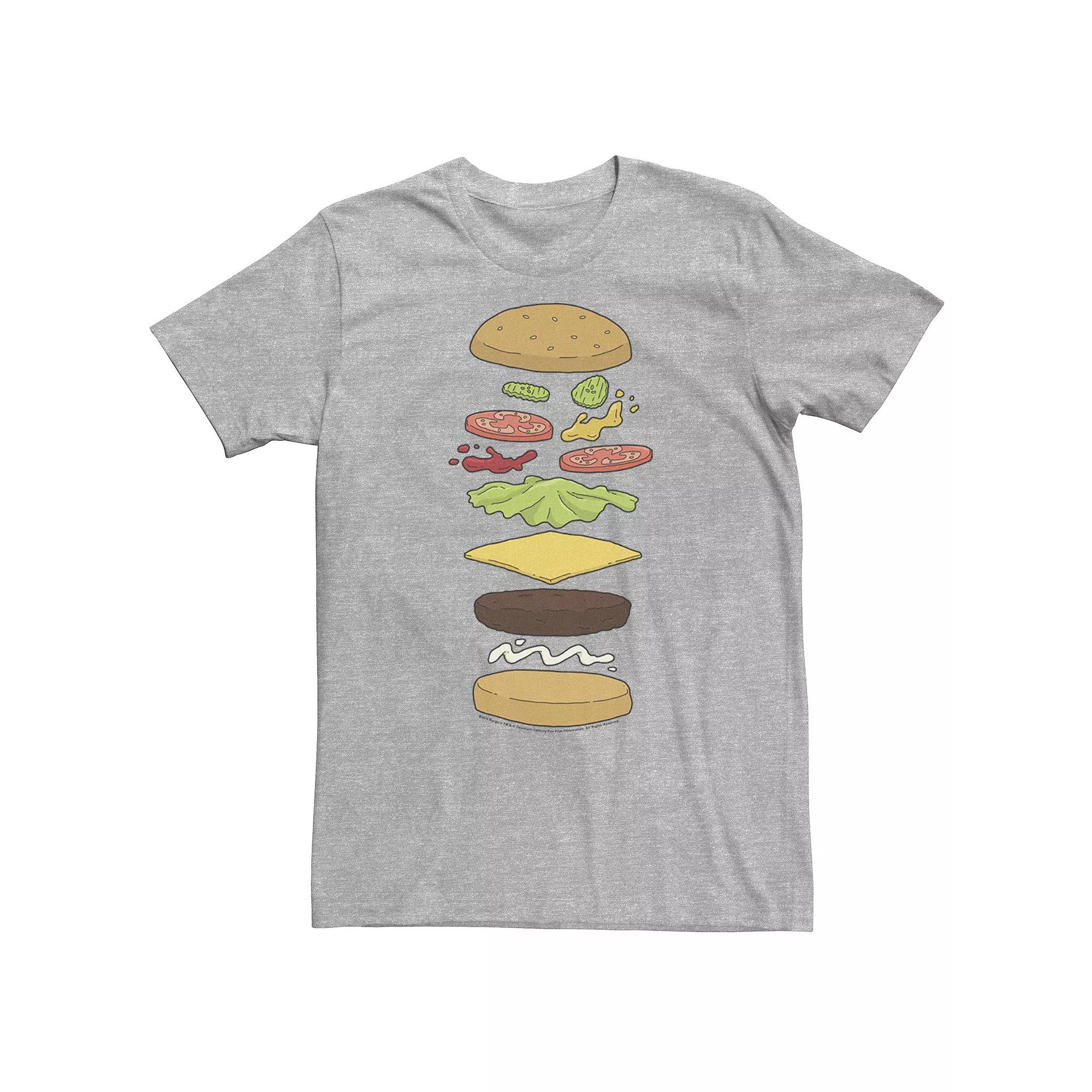 Big & Tall Bob's Burgers Anatomy Of A Hamburger Tee, Men's,  Product Image
