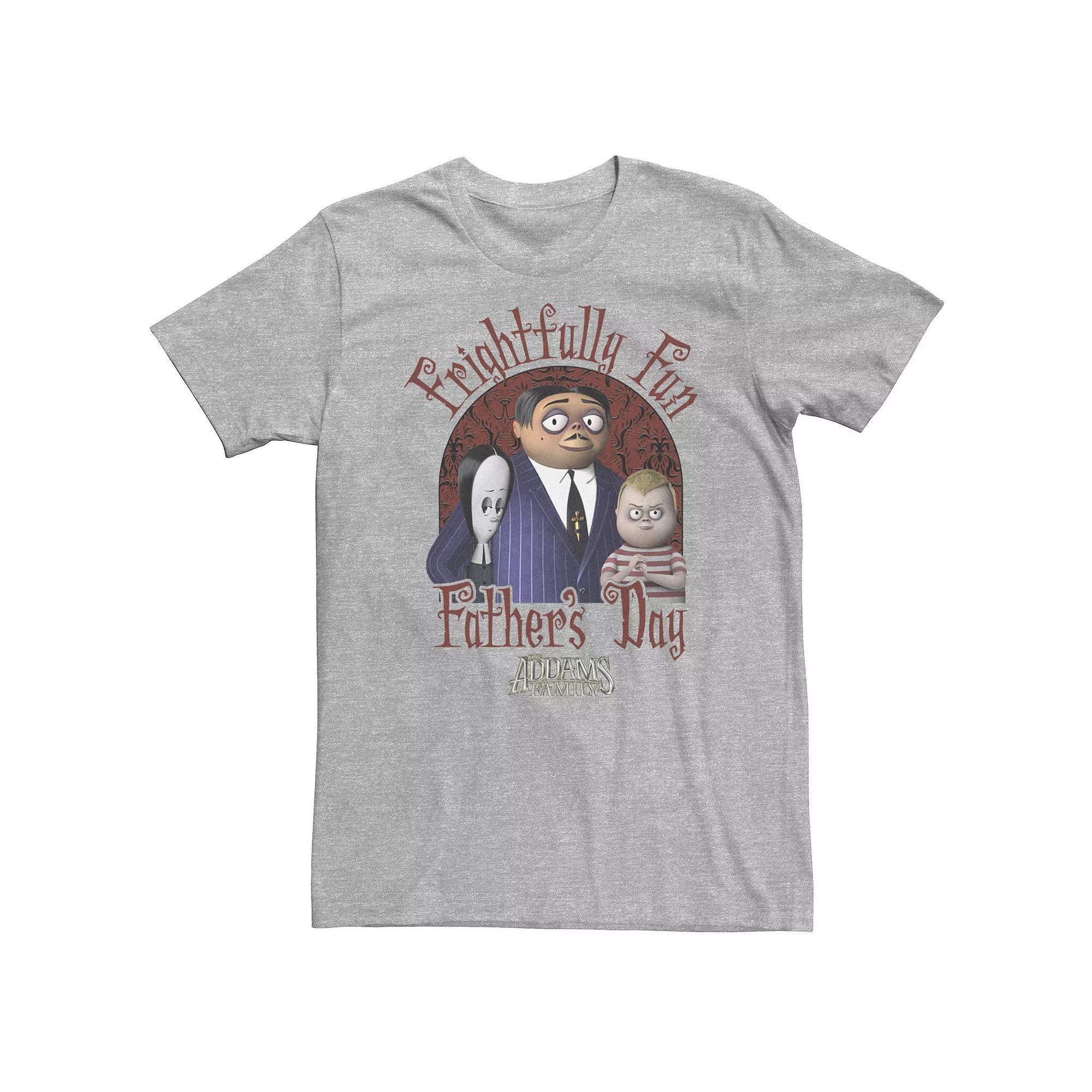 Big & Tall Addams Family Frightfully Fun Father's Day Portrait Tee, Men's, Size: 4XL Tall, Athletic Grey Product Image