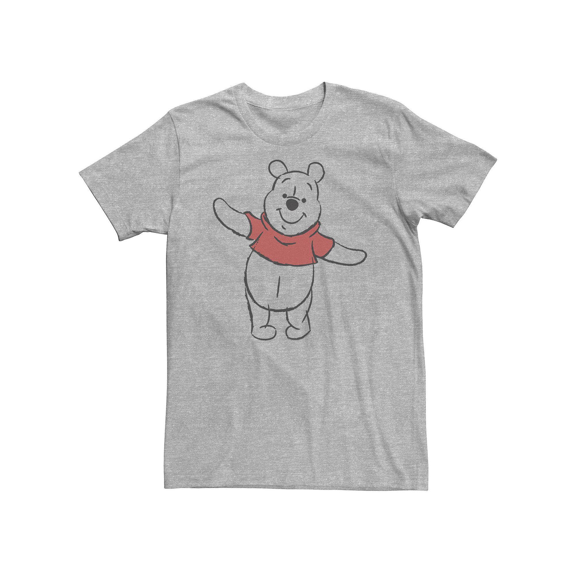 Disney's Winnie The Pooh Big & Tall Art Bear Sketch Tee, Men's, Size: 4XL, Athletic Grey Product Image