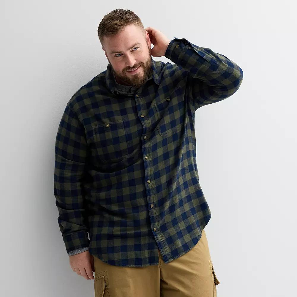 Big & Tall Sonoma Goods For Life® Long Sleeve Flannel Shirt, Men's,  Product Image