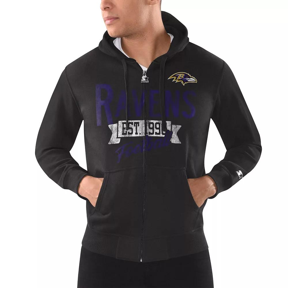 Men's Starter Black Baltimore Ravens Domestic Post Season Full-Zip Hoodie,  Product Image