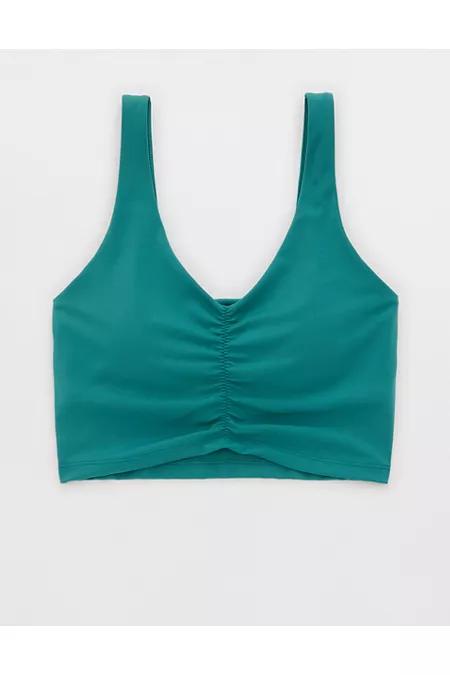 OFFLINE By Aerie Real Me Low Key Ruched Longline Sports Bra Women's Product Image