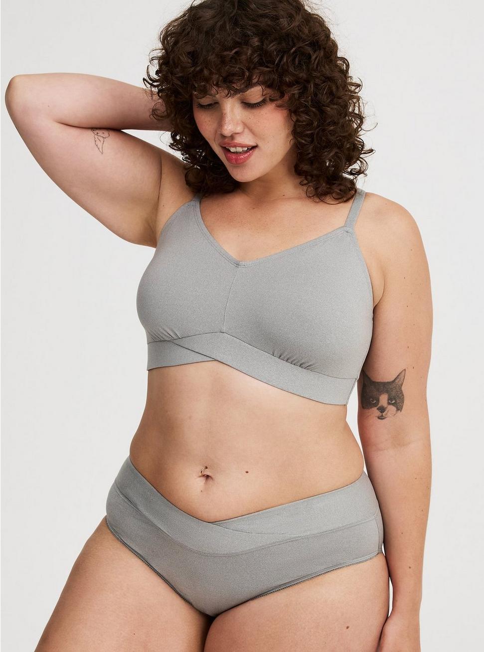 Lightly Lined Heather Cross Front Bralette Product Image