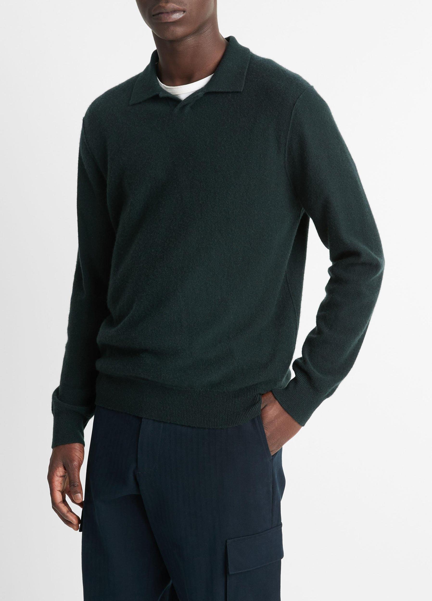 Plush Cashmere Johnny-Collar Polo Product Image
