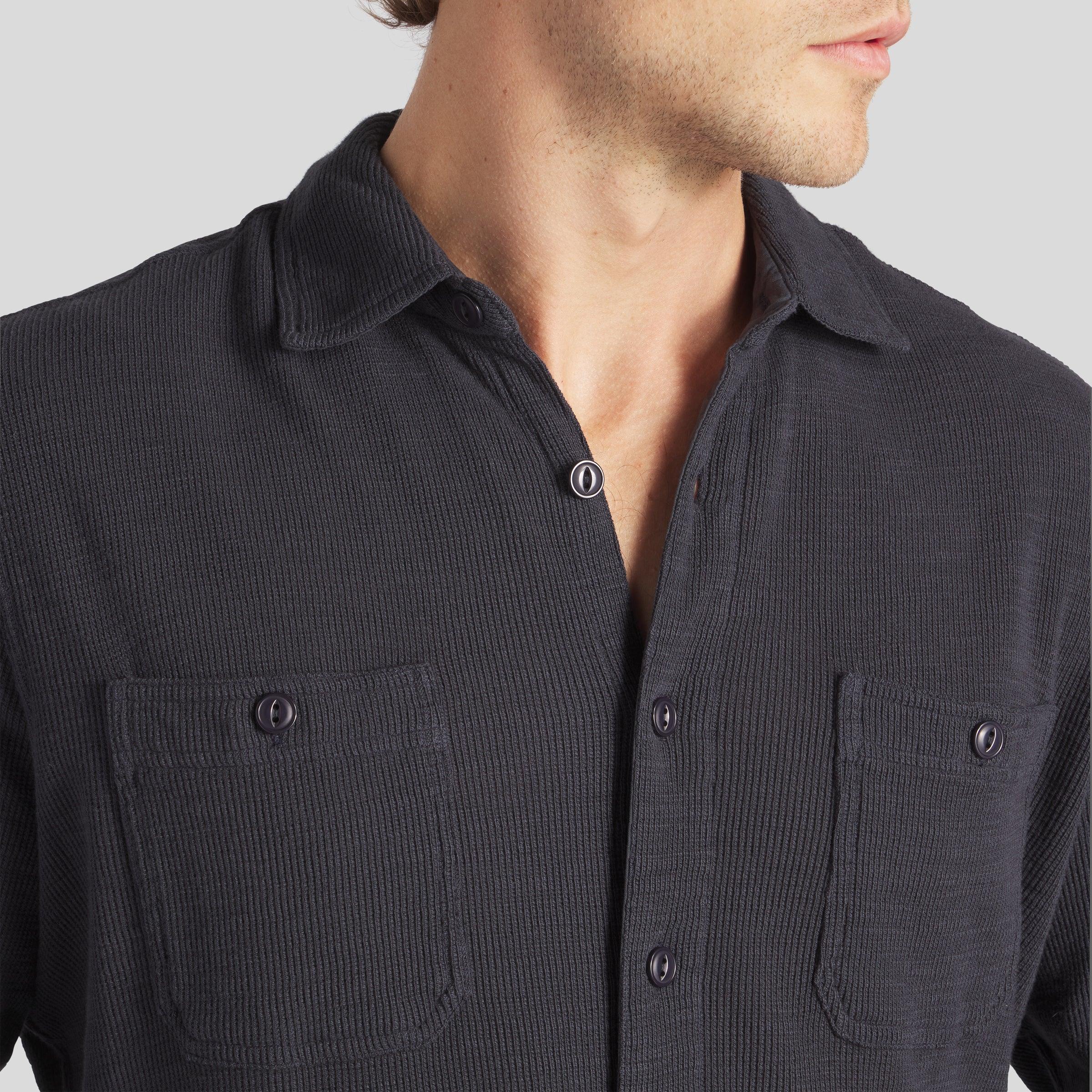 Waffle Hybrid Shirt - Dark Navy (Final Sale)* Product Image