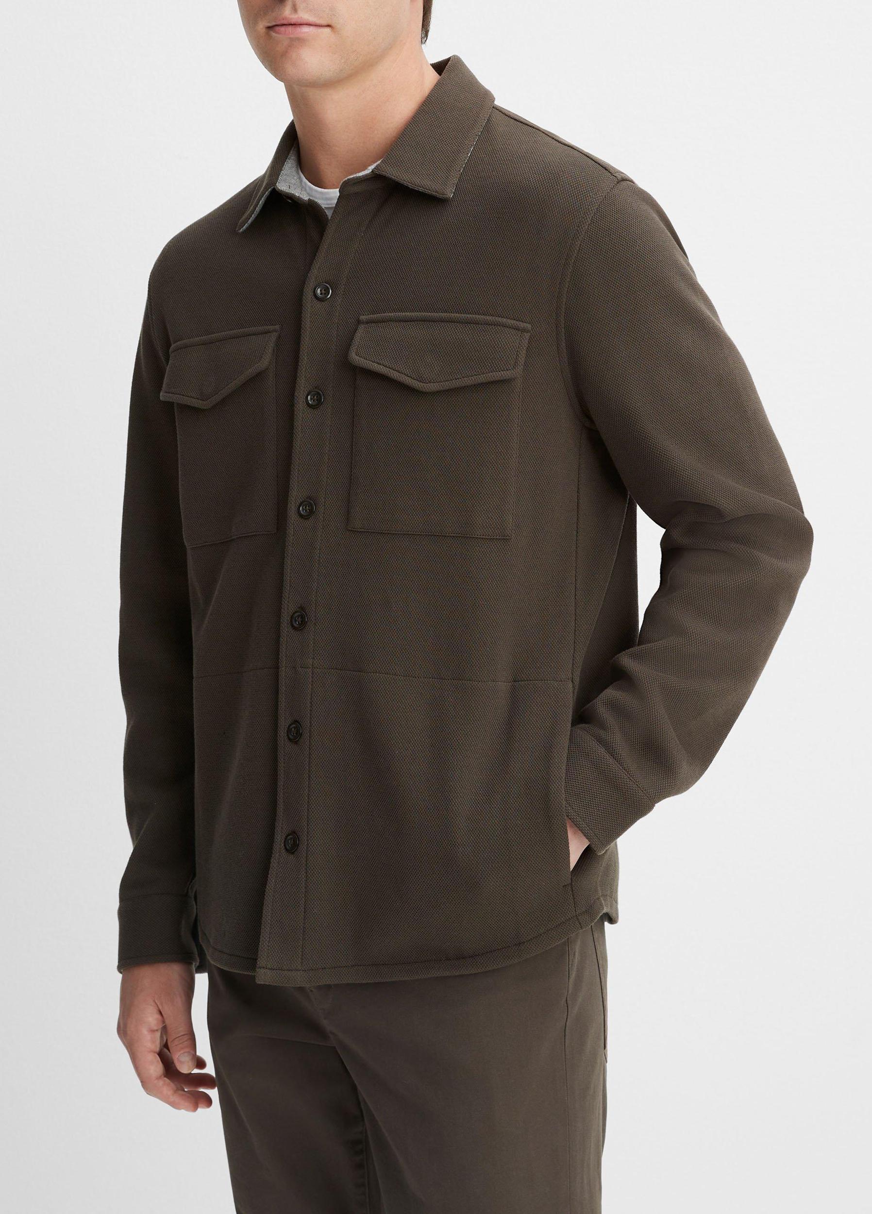 Double-Knit Cotton-Blend Piqué Shirt Jacket Product Image