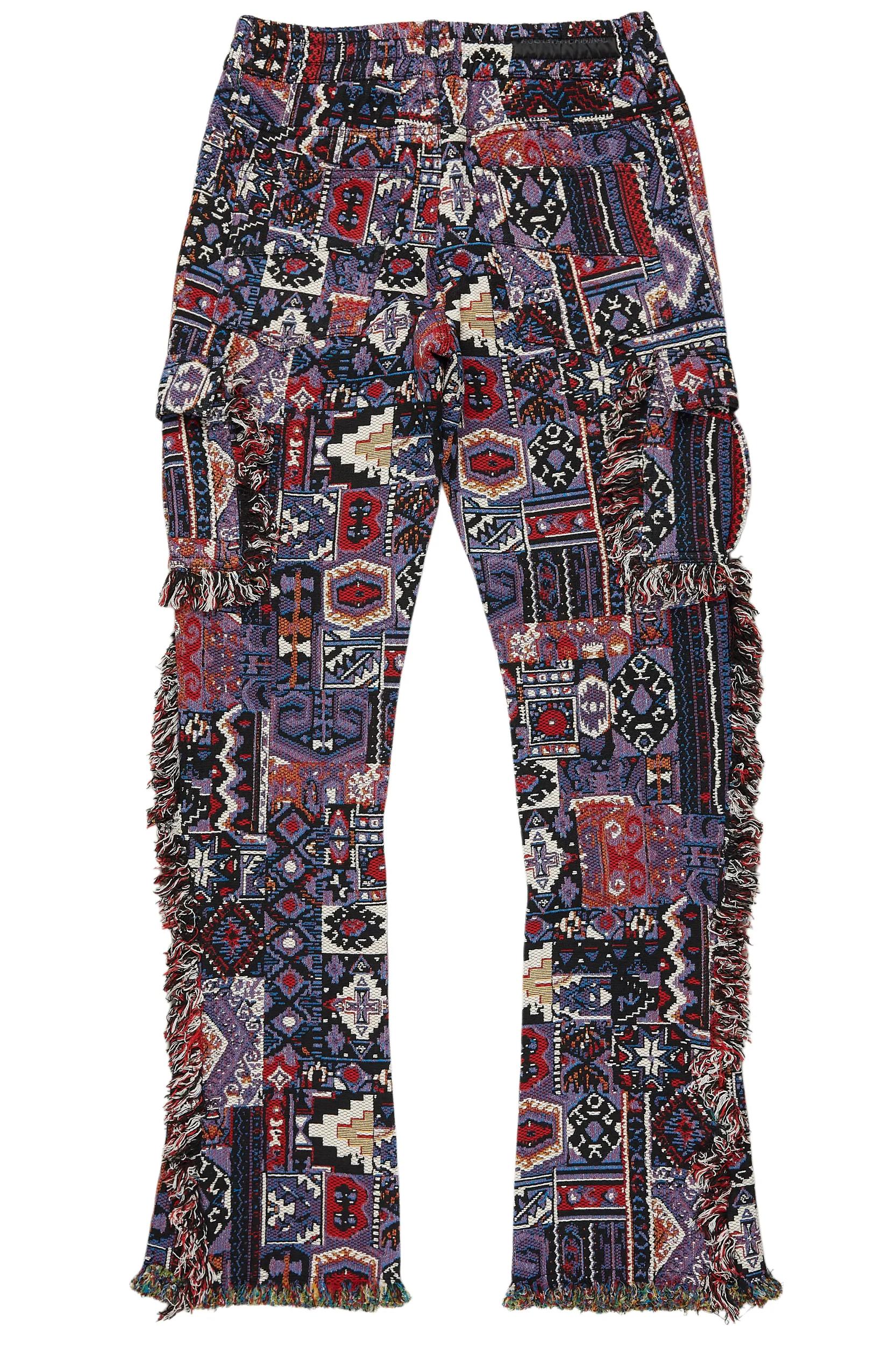 Ayami Purple Slim Tapestry Flare Jean Male Product Image