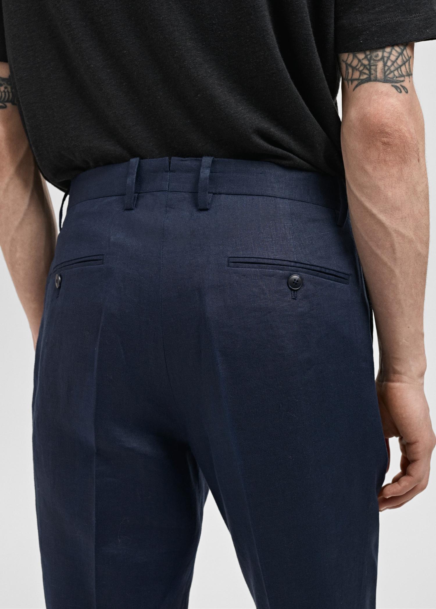 Amalfi 100% linen slim-fit suit pants - Men | MANGO USA Product Image