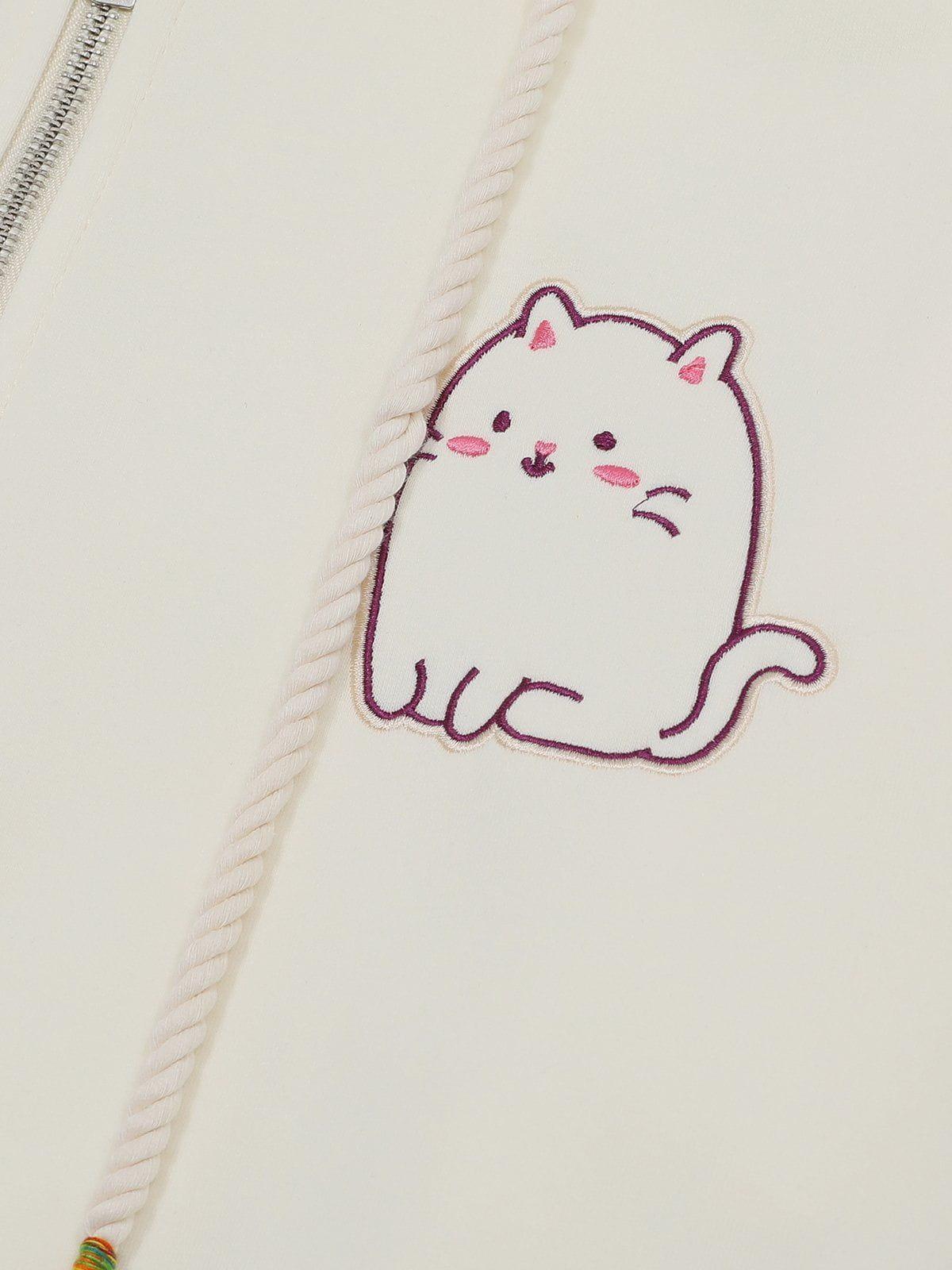 Aelfric Eden Full Print Cartoon Cat Zip Up Hoodie Product Image