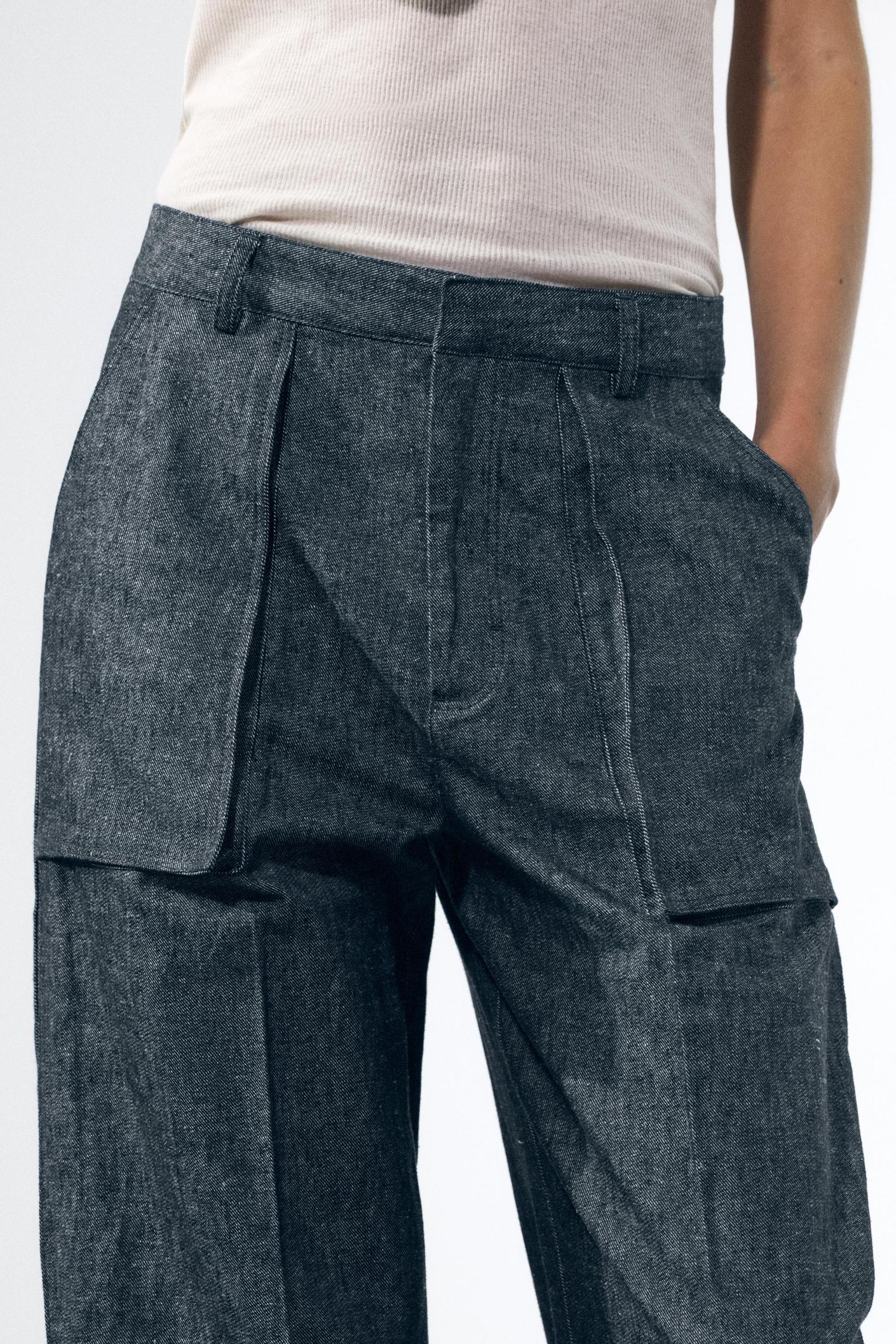 LINEN BLEND PANTS ZW COLLECTION Product Image