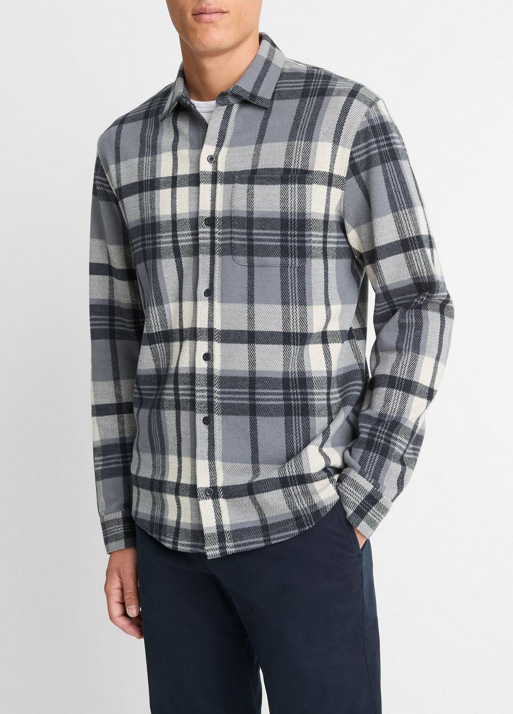 Plaid Cotton-Blend Shirt Jacket Product Image