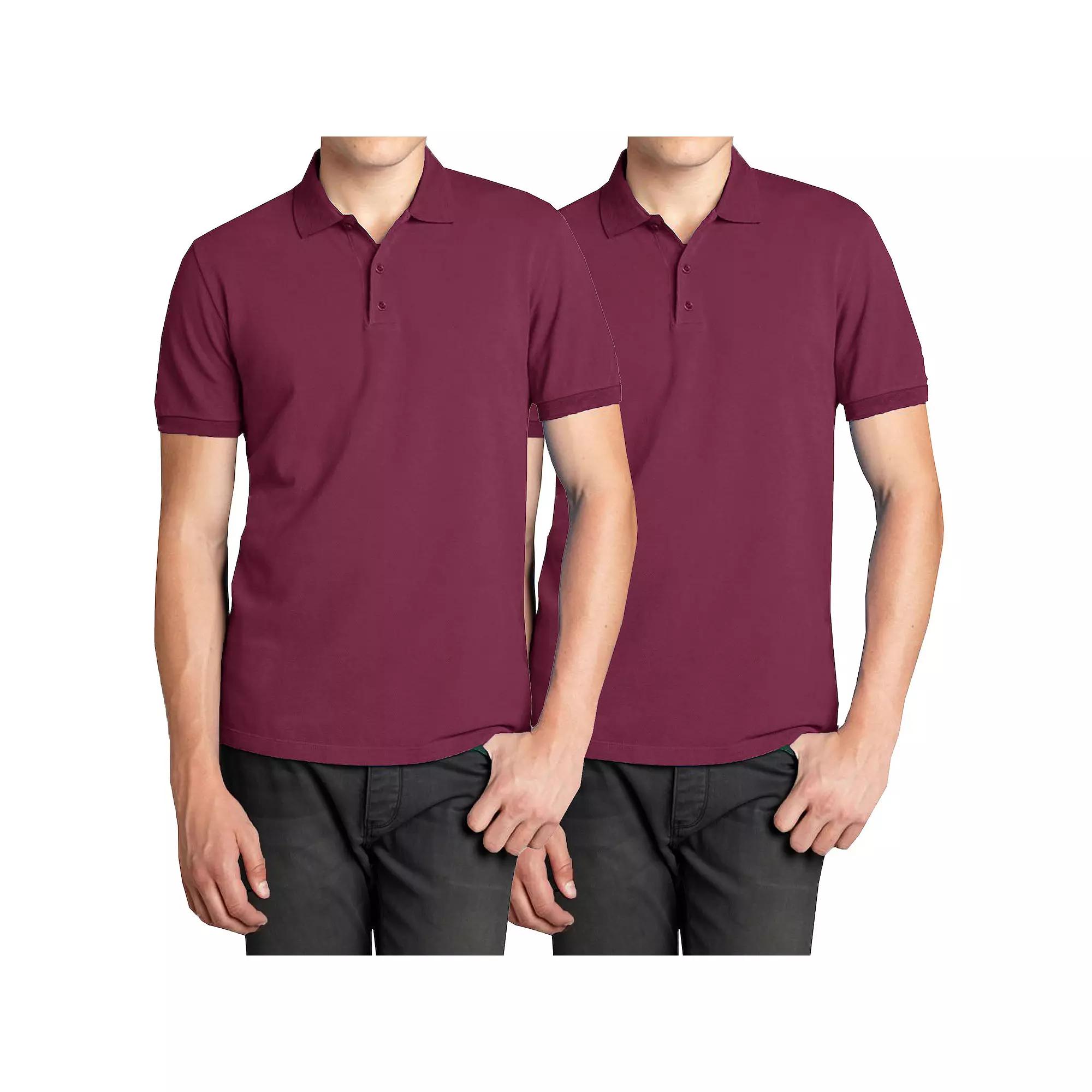Men's Galaxy 2-Pack Pique Polo Shirts, Size: Large, Red Product Image