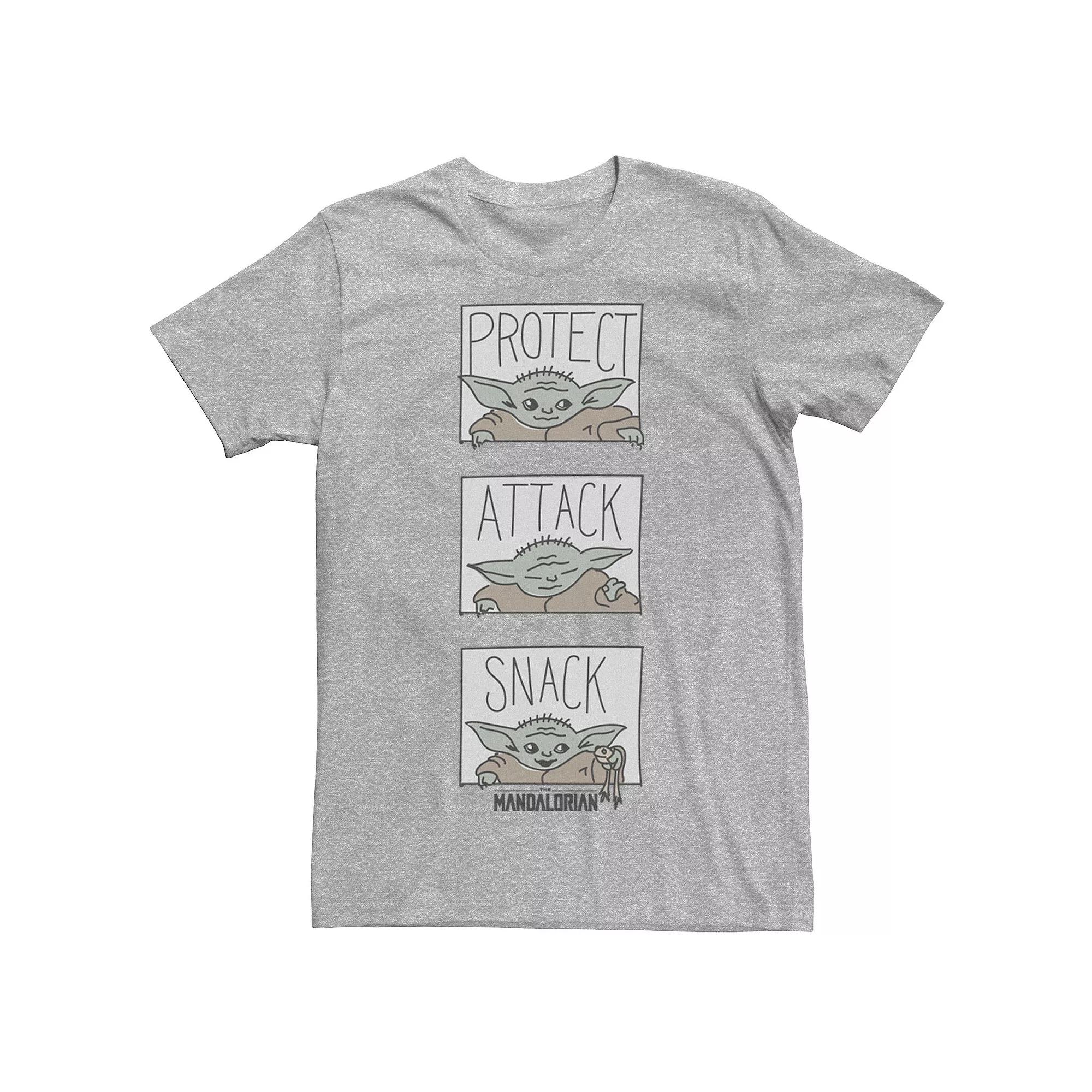 Men's Star Wars The Mandalorian The Child Protect Attack Snack Tee,  Product Image