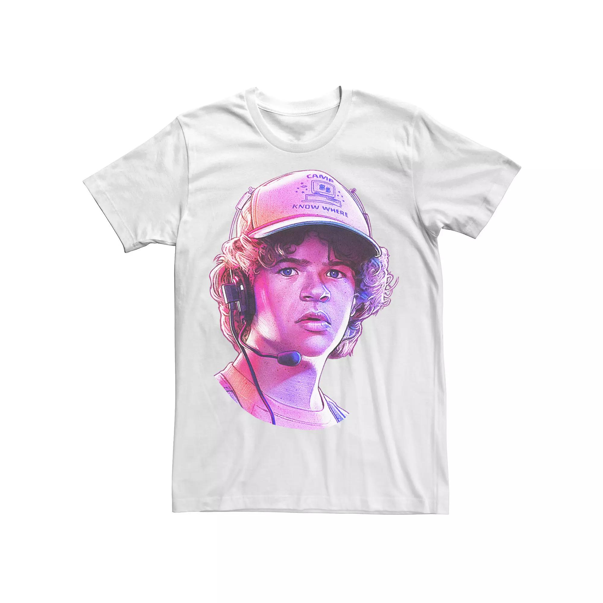 Men's Stranger Things Dusty Large Rose Tone Portrait Tee, White Product Image