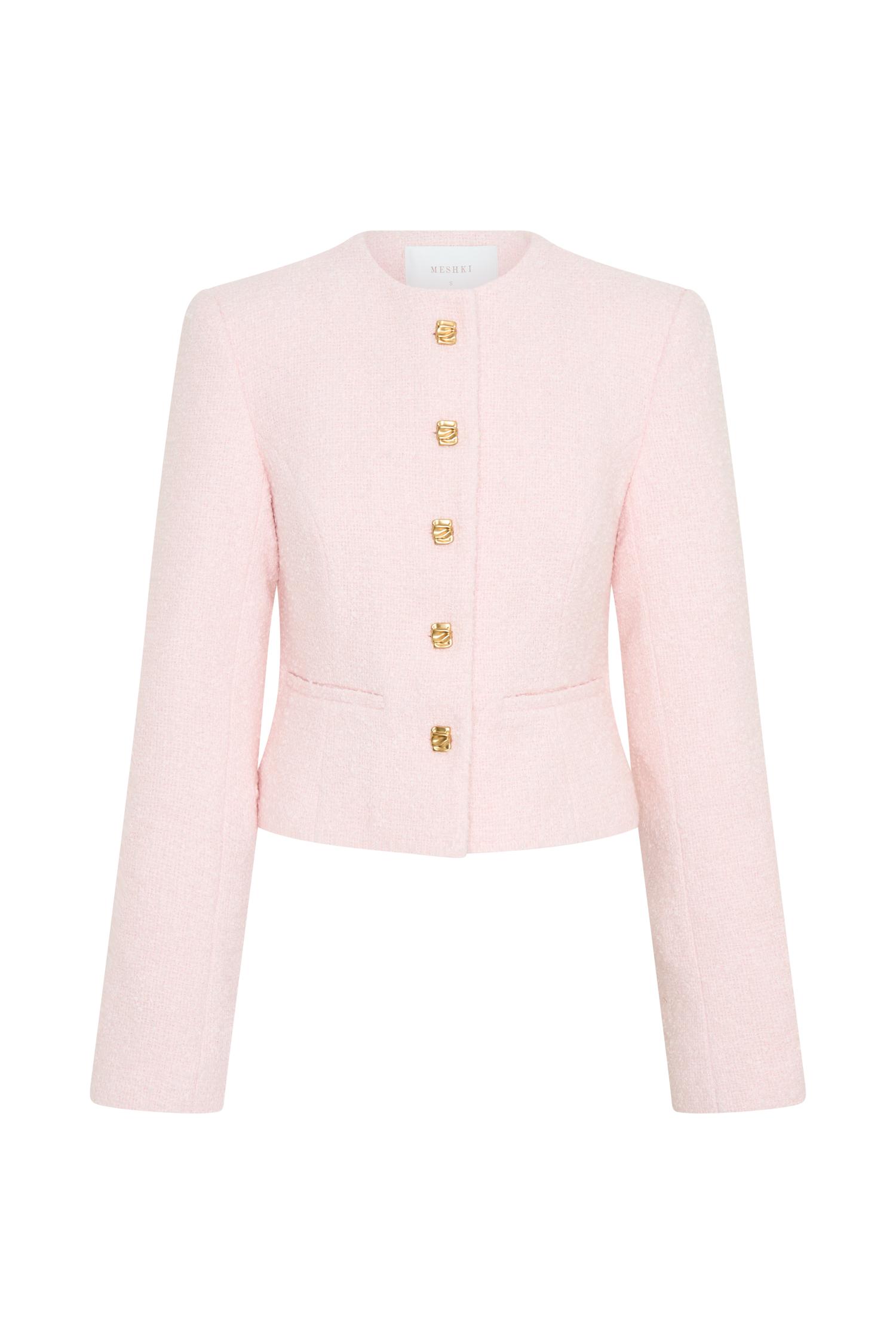 Cleo Boucle Jacket - Powder Pink Product Image