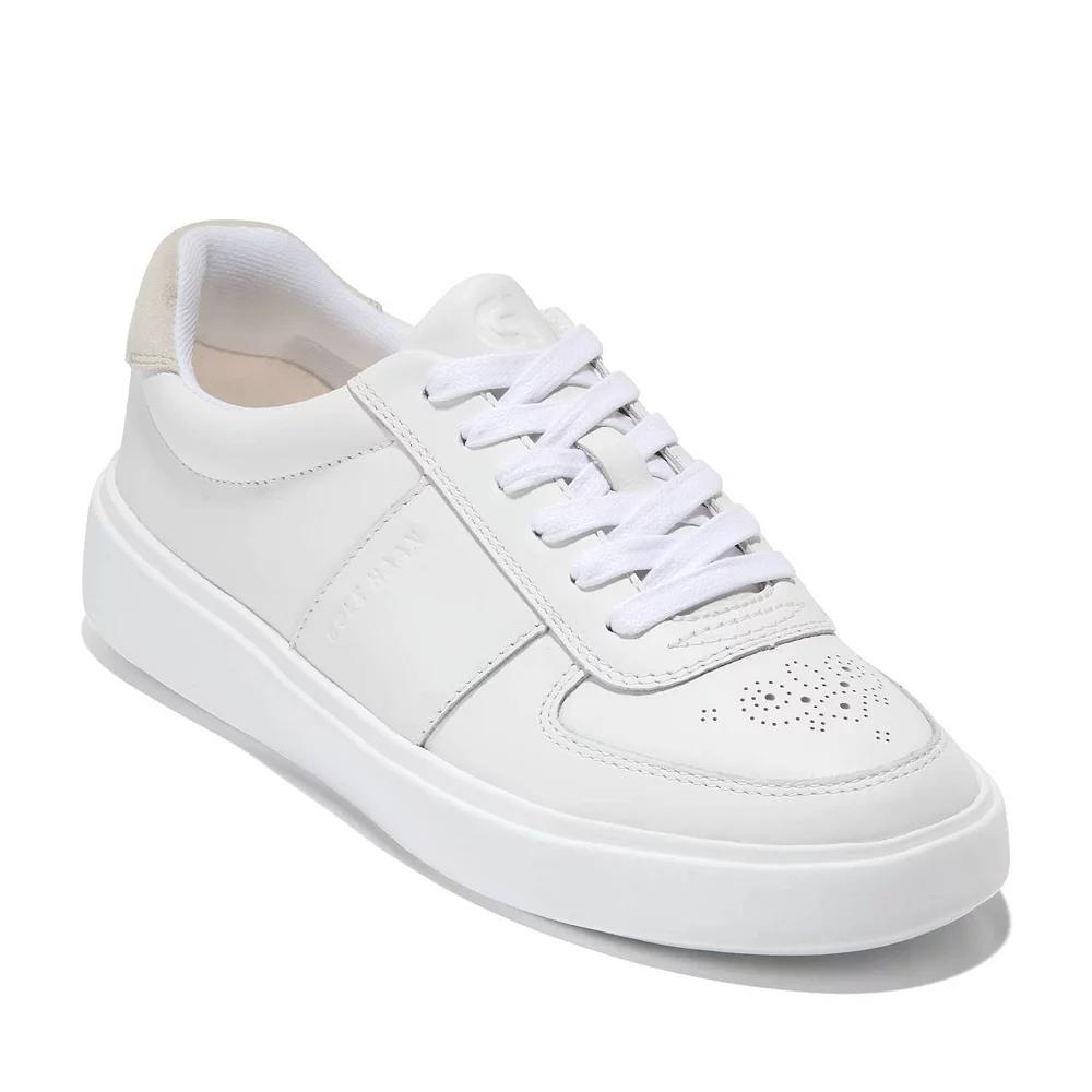 Cole Haan Grand Crosscourt Della Women's Leather Sneakers, Size: 9.5, White Silver Birch Product Image