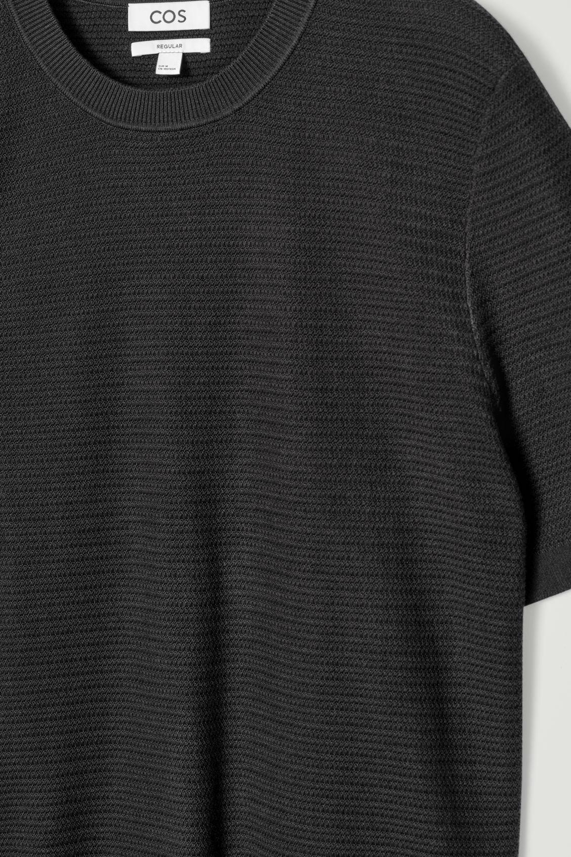 TEXTURED KNITTED COTTON T-SHIRT Product Image