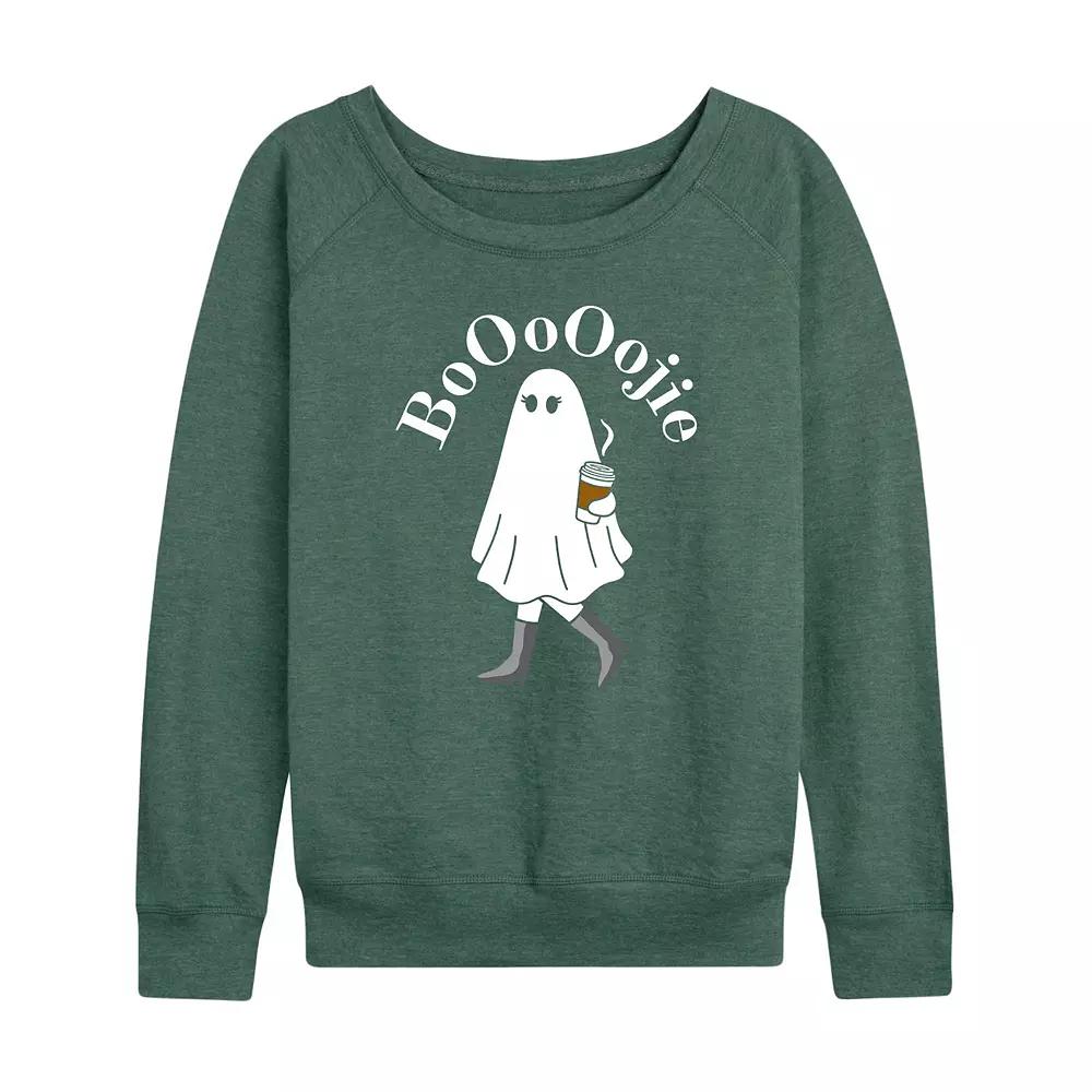 Women's Boojie Ghost Halloween French Terry Long Sleeve Tee,  Product Image