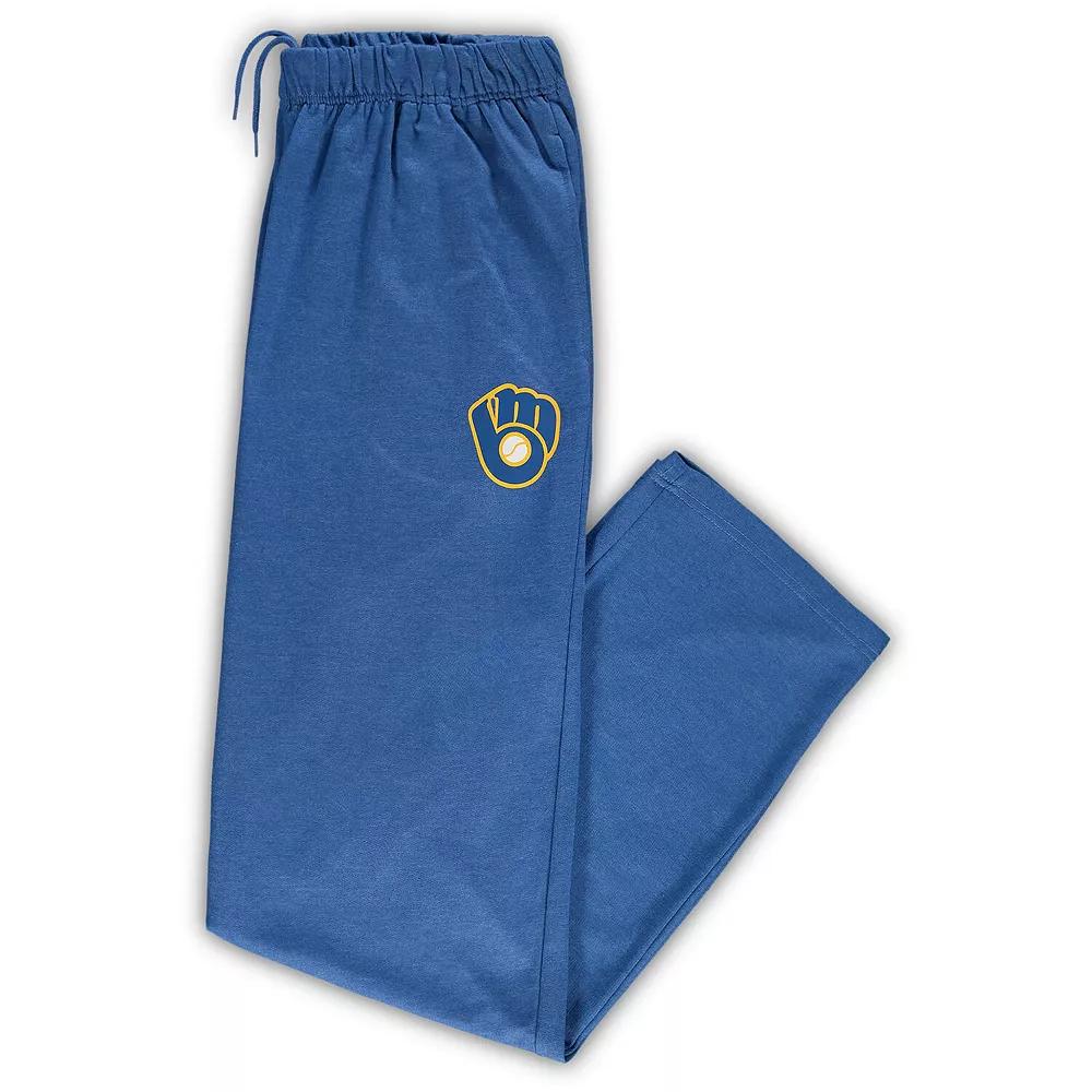 Men's Heathered Royal Milwaukee Brewers Big & Tall Pajama Pants,  Product Image