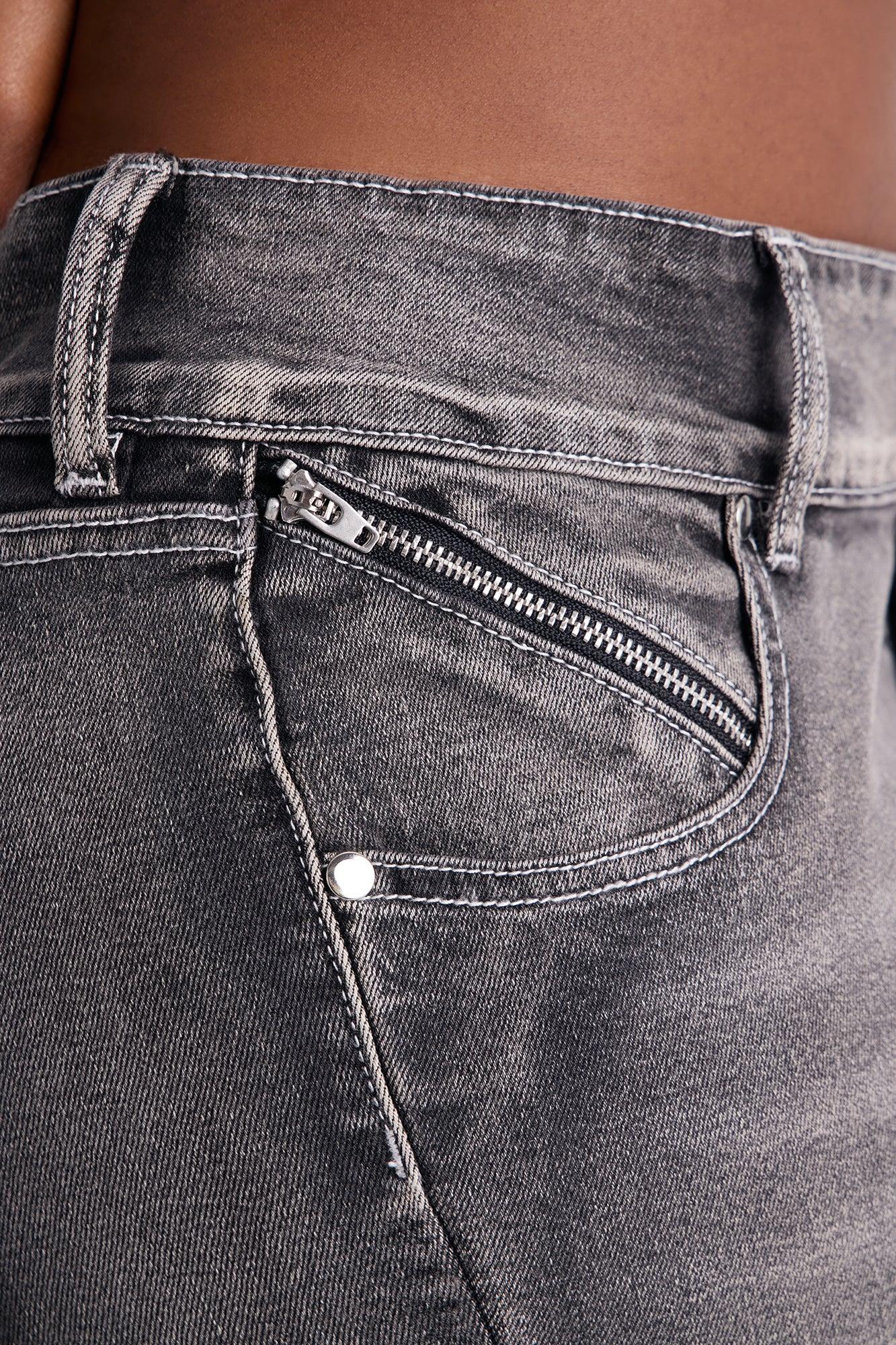 Y2K Stretch Flare Jeans - Black Wash Female Product Image