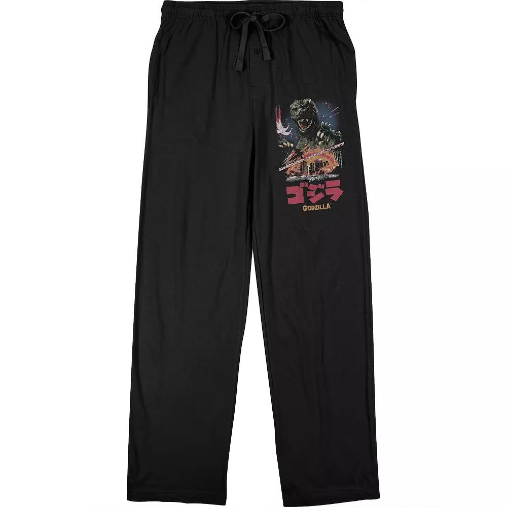 Men's Black Godzilla Pajama Pants,  Product Image