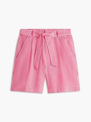 Belted Gingham Seersucker Short Product Image