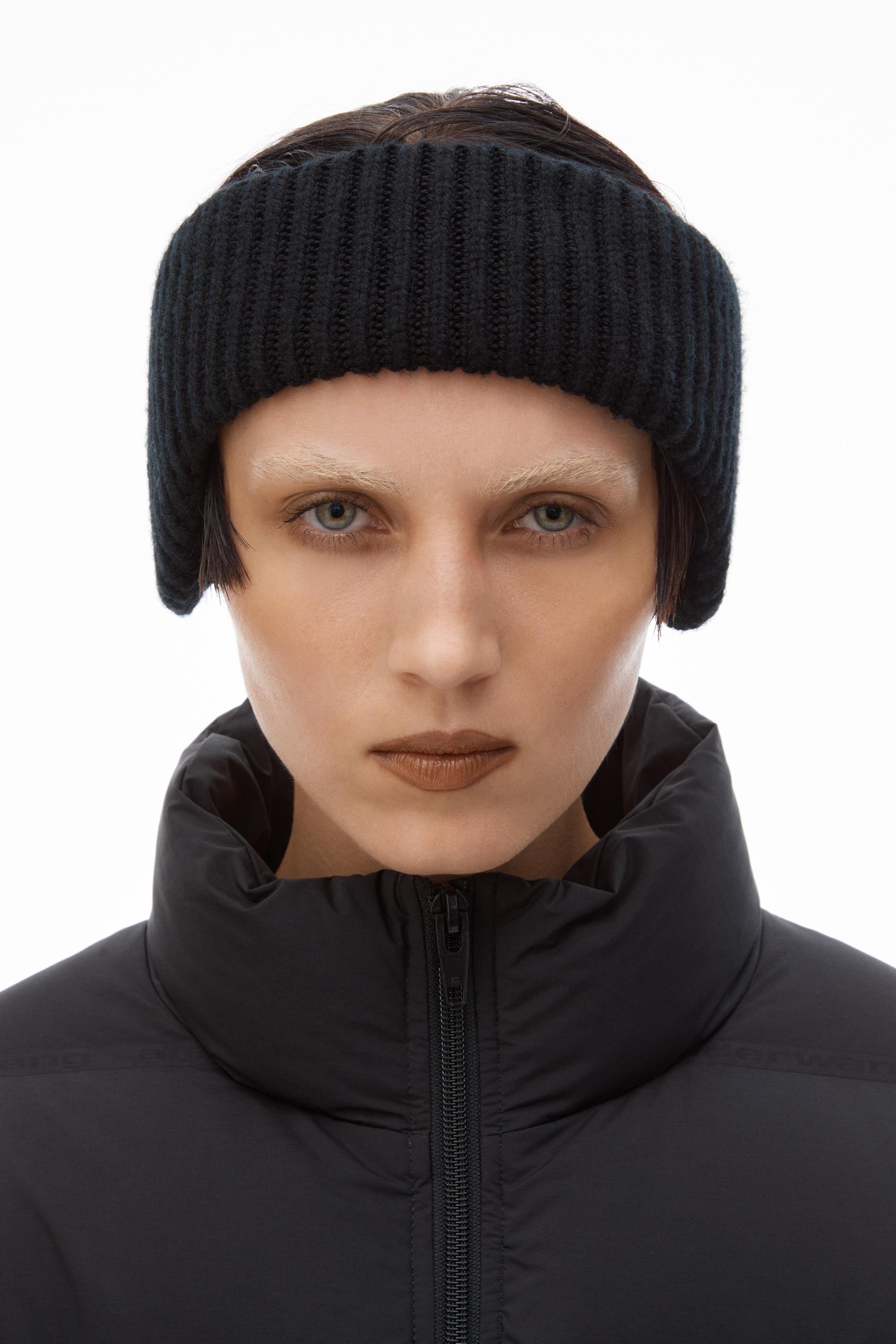 Logo Earmuff Headband In Ribbed Wool Stretch Product Image