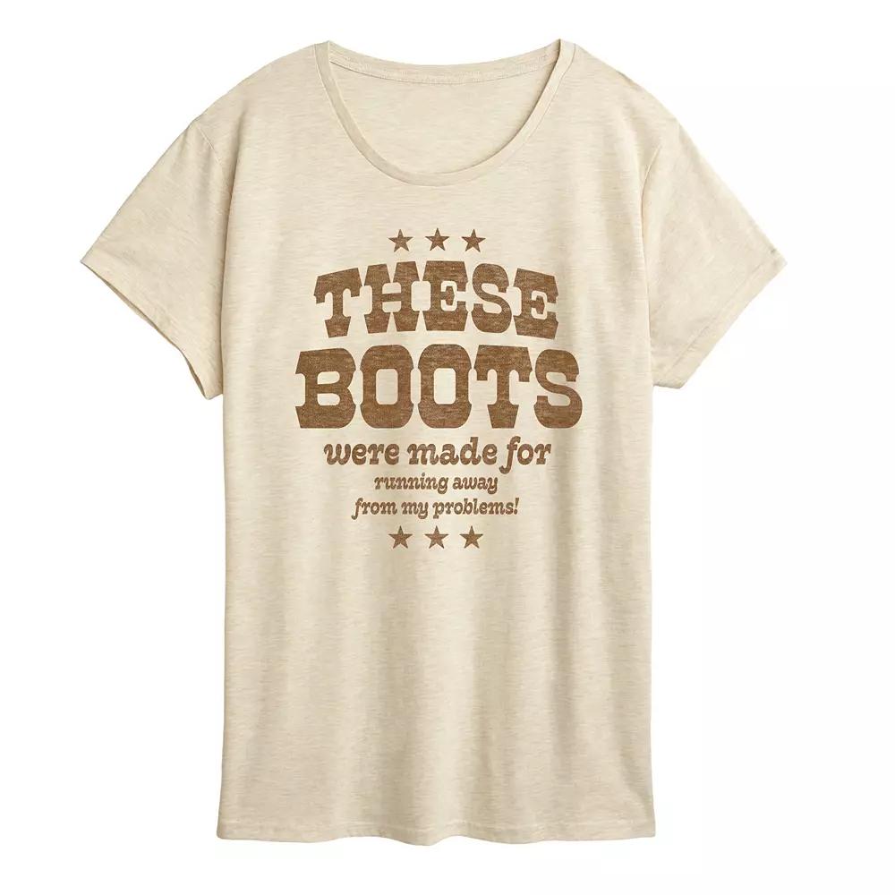 Women's Boots Made For Running Graphic Tee,  Product Image