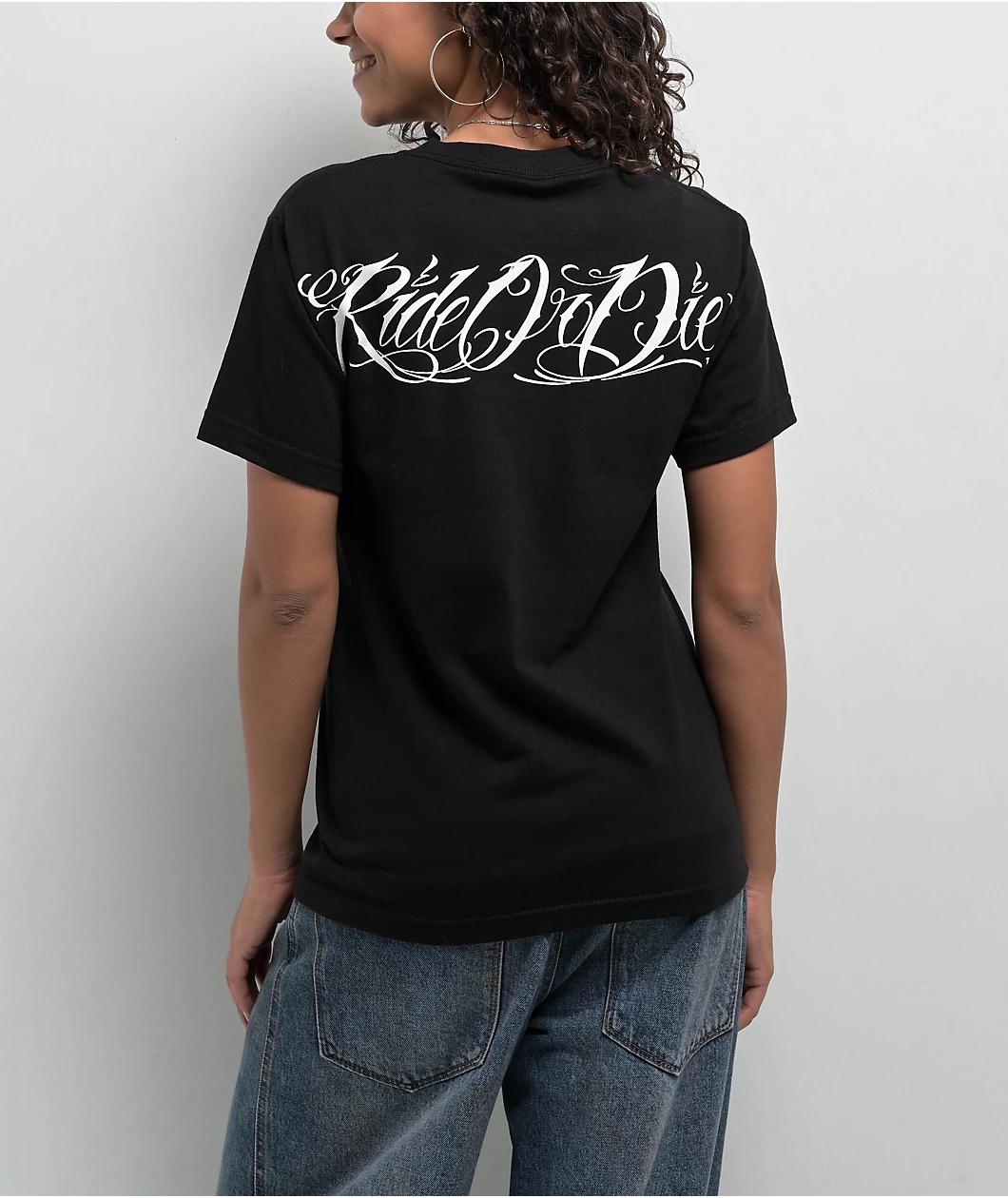 DGA Ride Or Die Chick Black T-Shirt Product Image