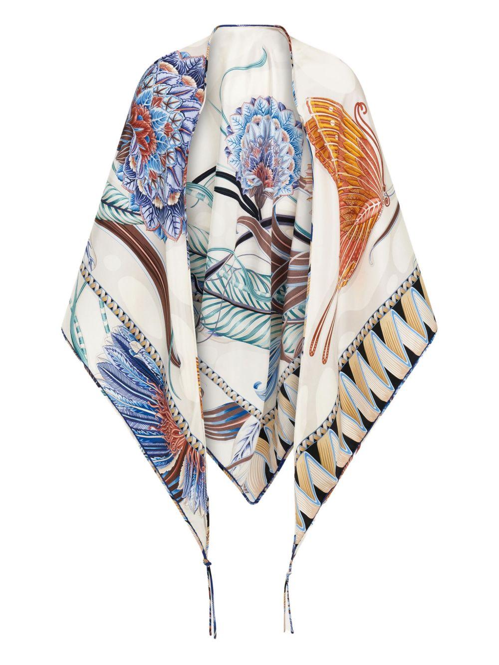 floral-print silk scarf Product Image