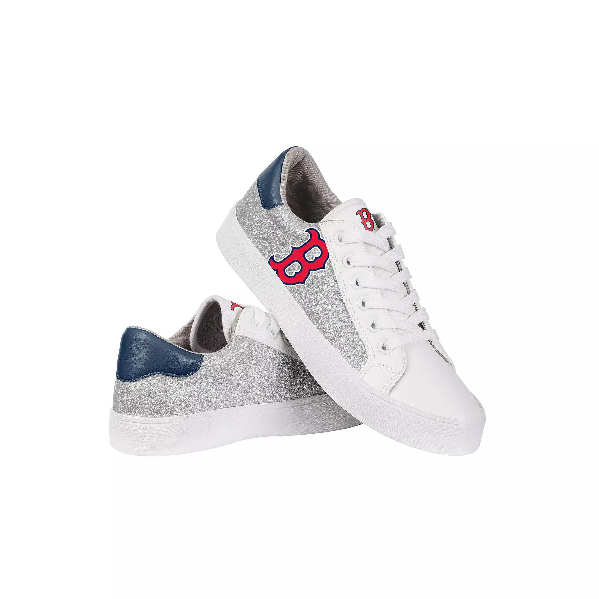 Women's FOCO Boston Red Sox Glitter Sneakers, Size: 6, White Product Image