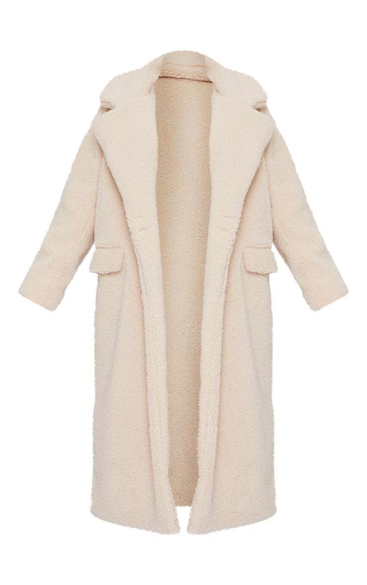Petite Cream Premium Longline Borg Coat Product Image