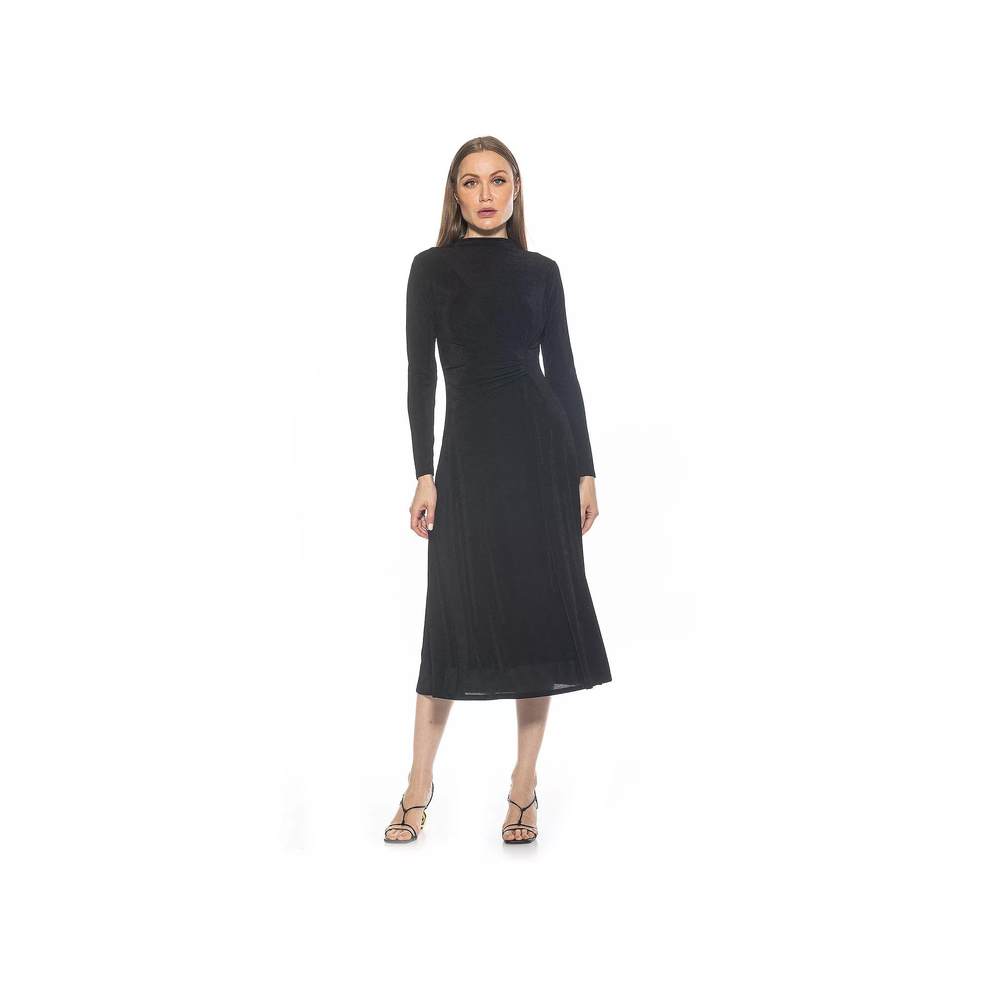 Women's ALEXIA ADMOR Marla Draped Long Sleeve Maxi Dress,  Product Image