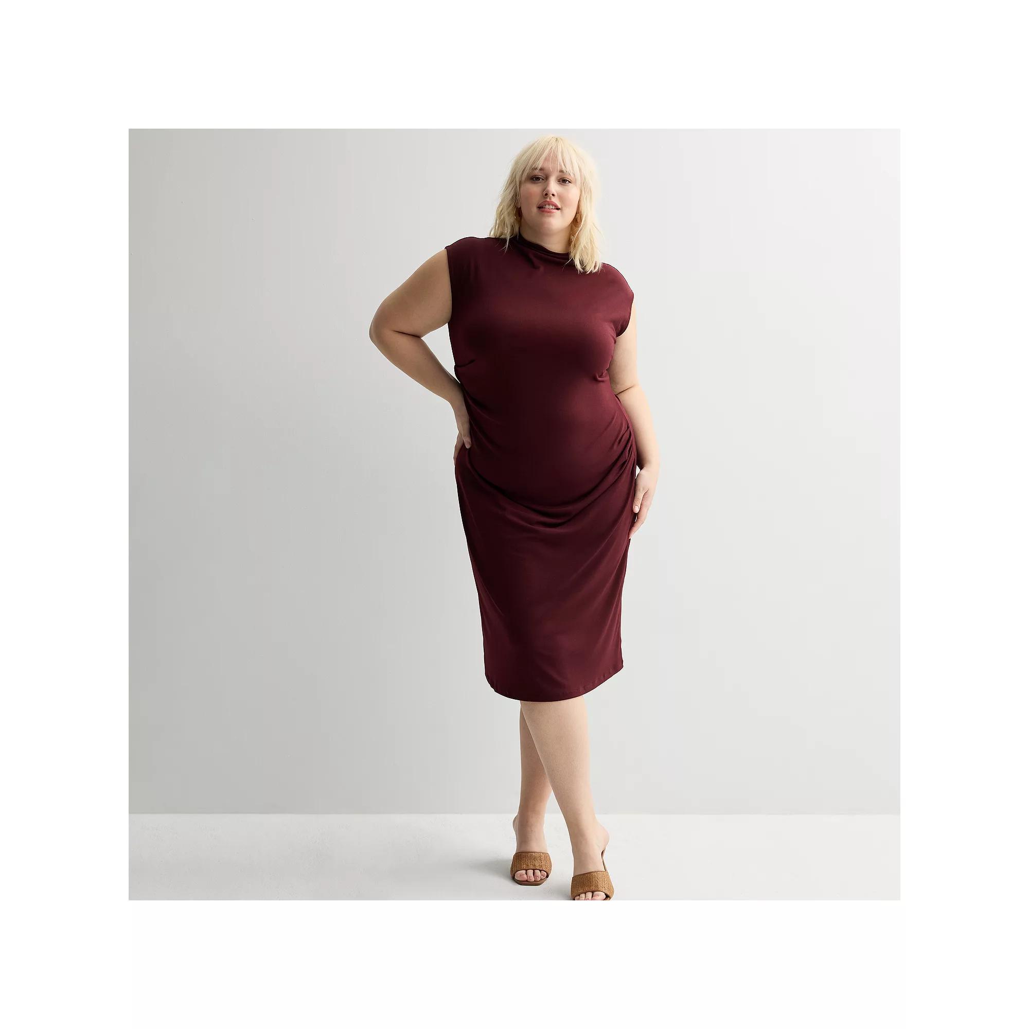 Plus Size Nine West Mock Neck Knit Dress, Women's, Size: 4XL, Mineral Black Product Image