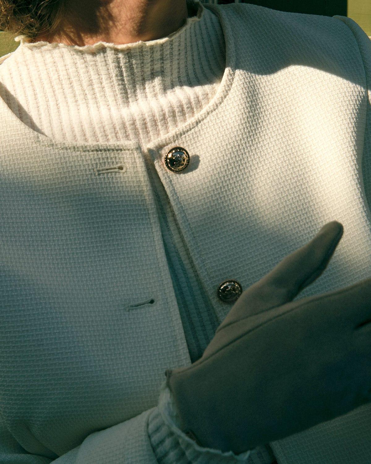 The Solid Cropped Tweed Jacket Female Product Image