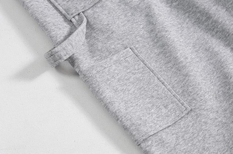 RT No. 11079 GRAY BUTTON-UP HOODIE & WIDE SWEATPANTS Product Image