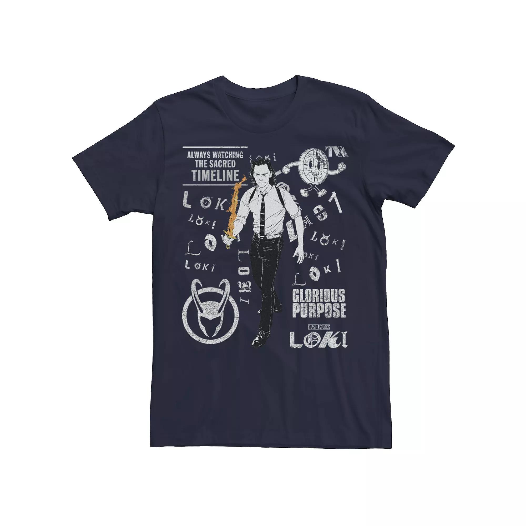 Men's Marvel Loki Glorious Purpose Collage Stamp Tee,  Product Image