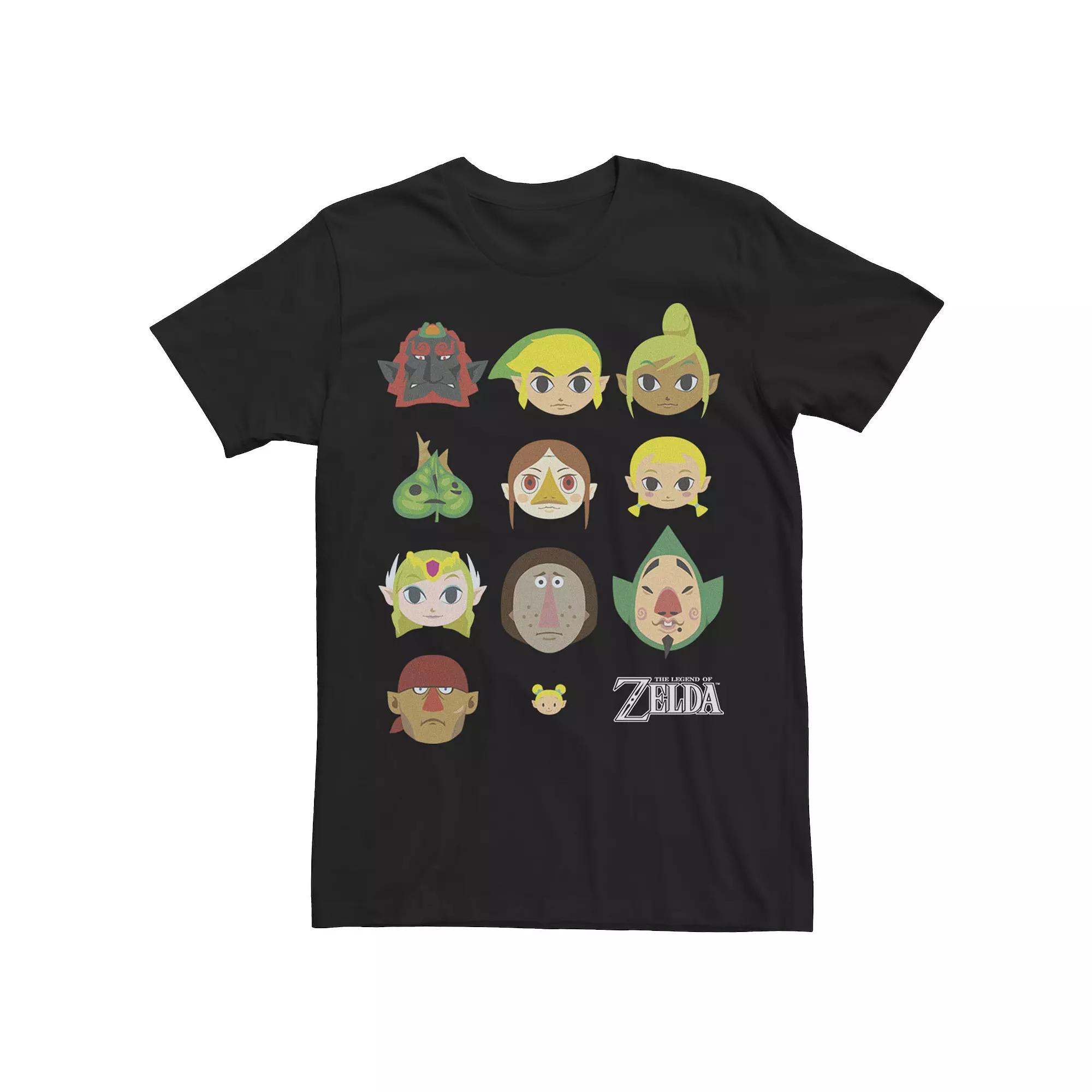 Men's Nintendo Legend of Zelda Simple Character Faces Tee,  Product Image