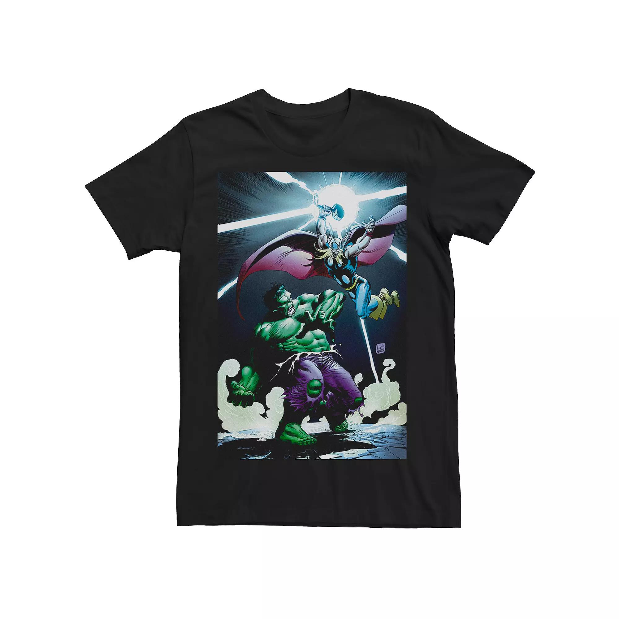 Men's Marvel Thor vs Hulk Mjolnir Smash Tee,  Product Image