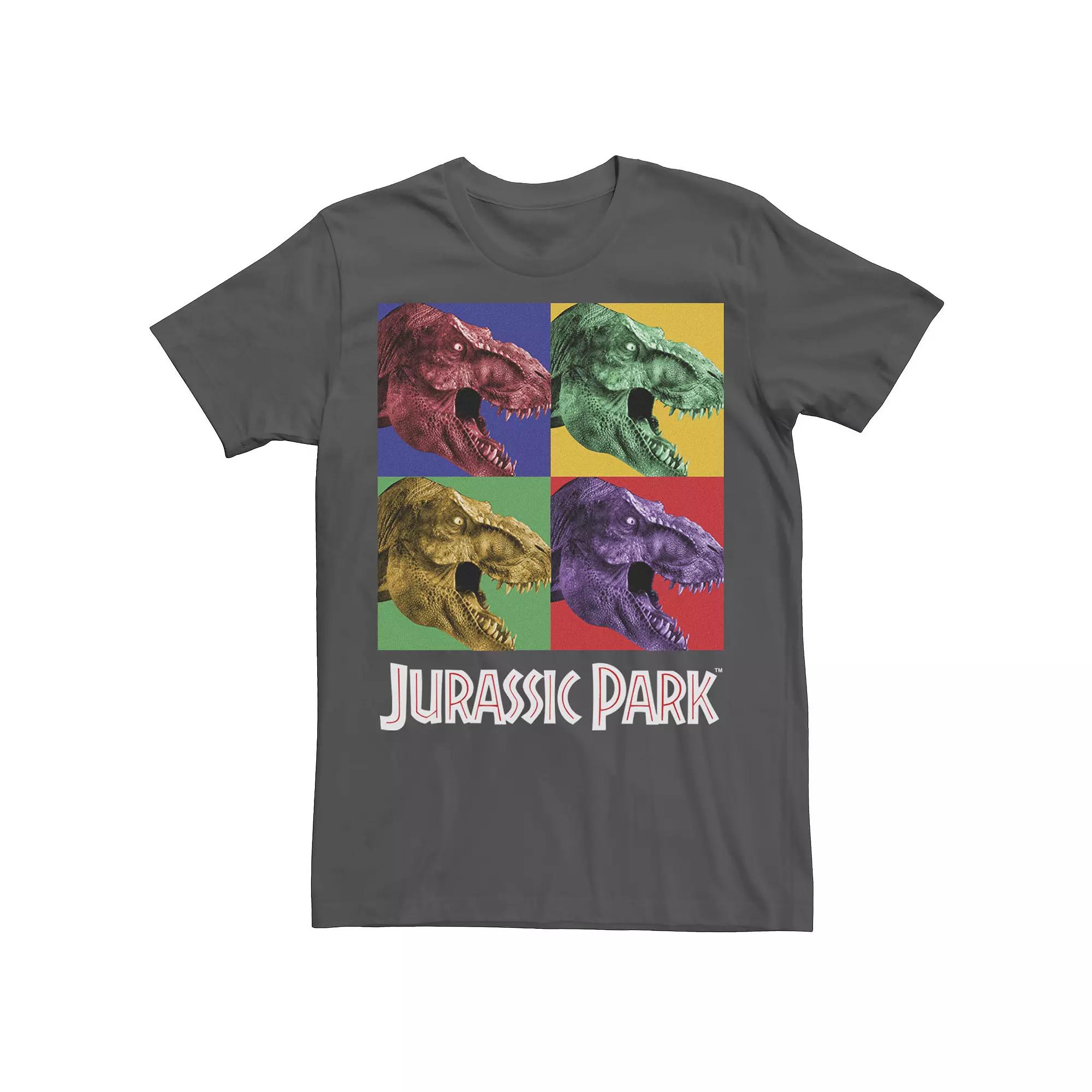 Men's Jurassic Park Four Square Dino Pop Art Style Tee,  Product Image