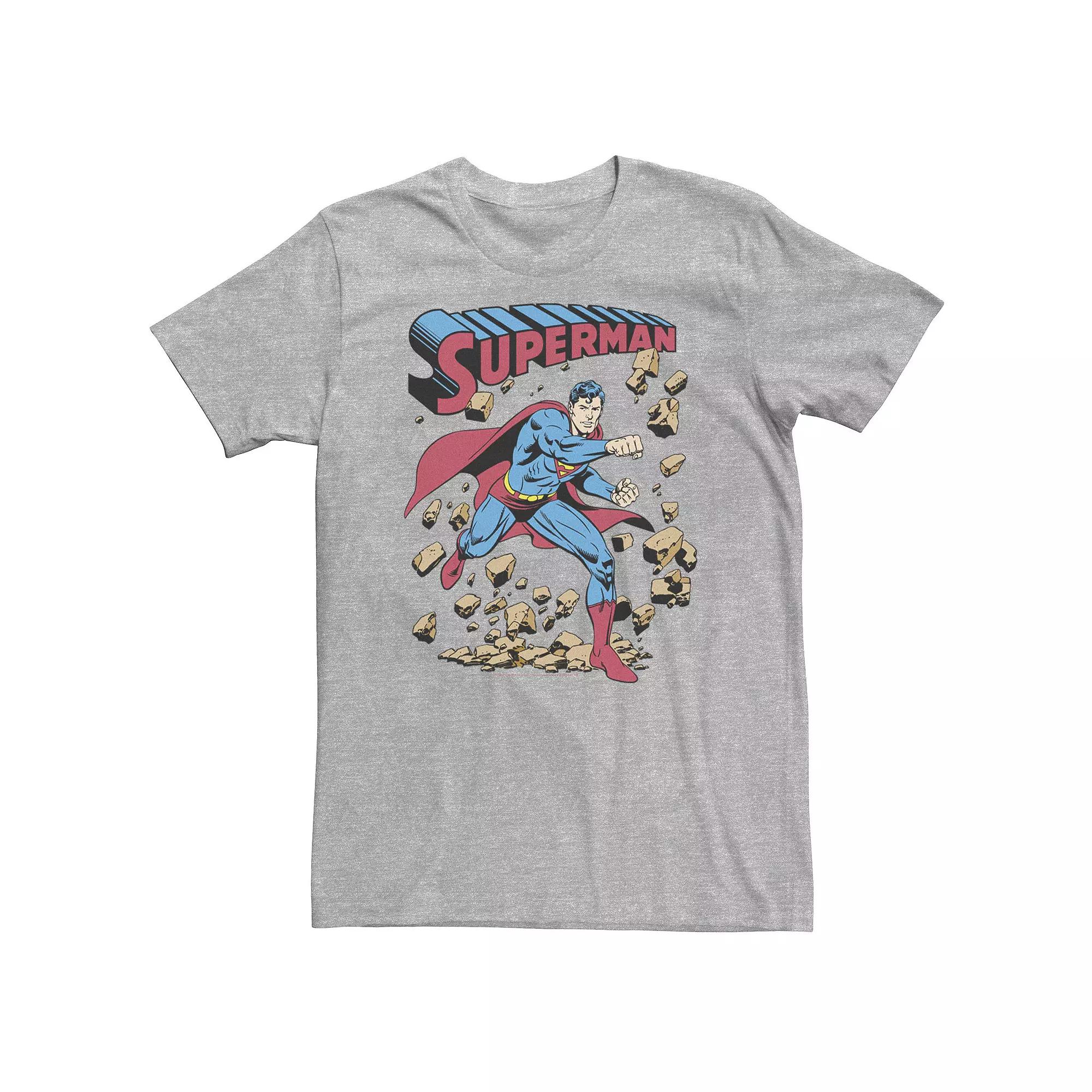 Big & Tall DC Comics Superman Smash Rocks Vintage Poster Tee, Men's,  Product Image
