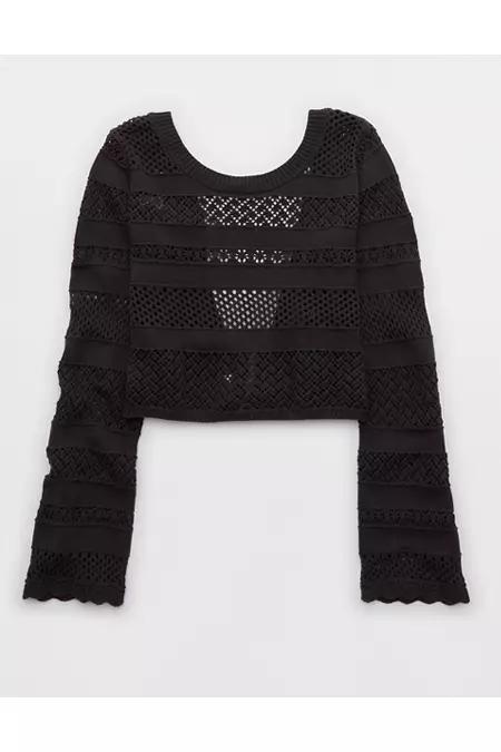Aerie Reversible Crochet Wrap Sweater Women's Product Image