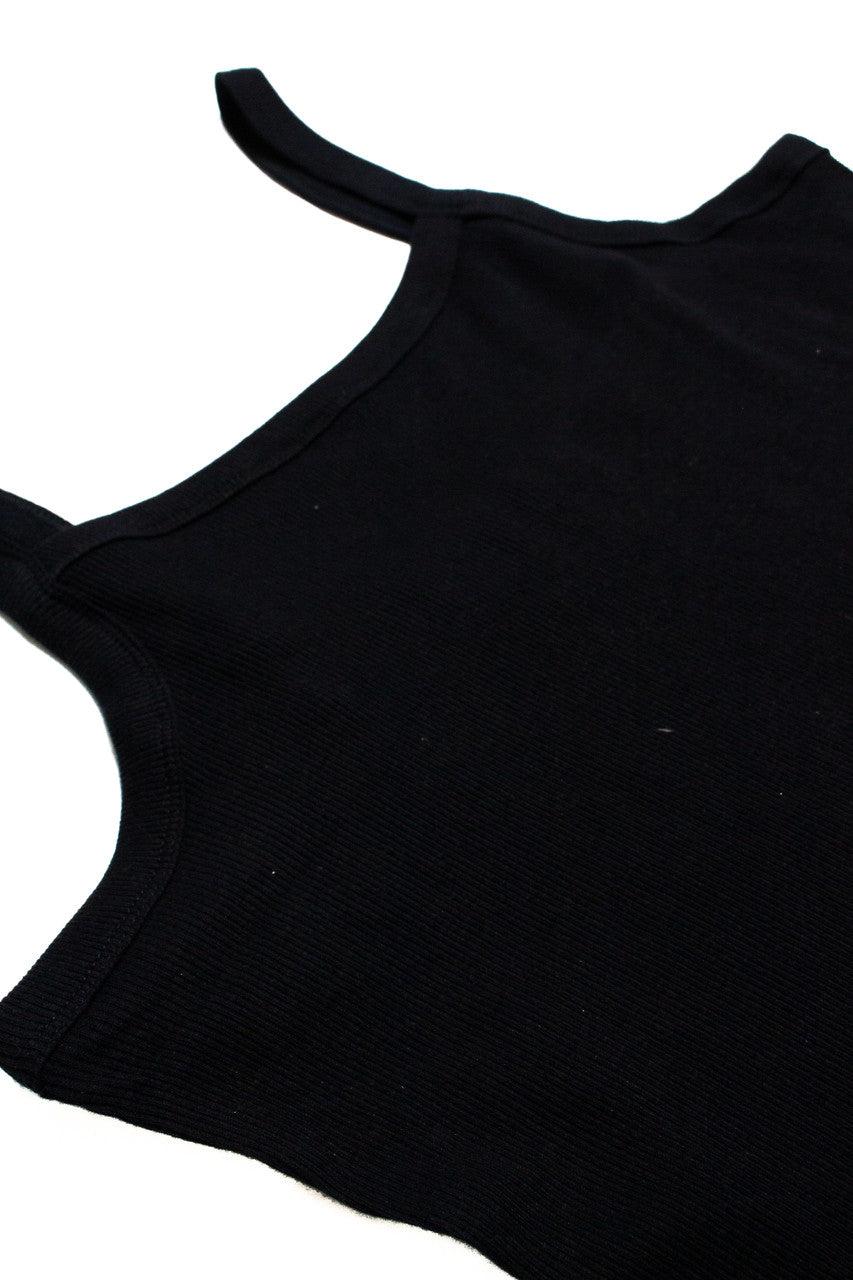 Extended Sizes Black Ribbed Tank Product Image